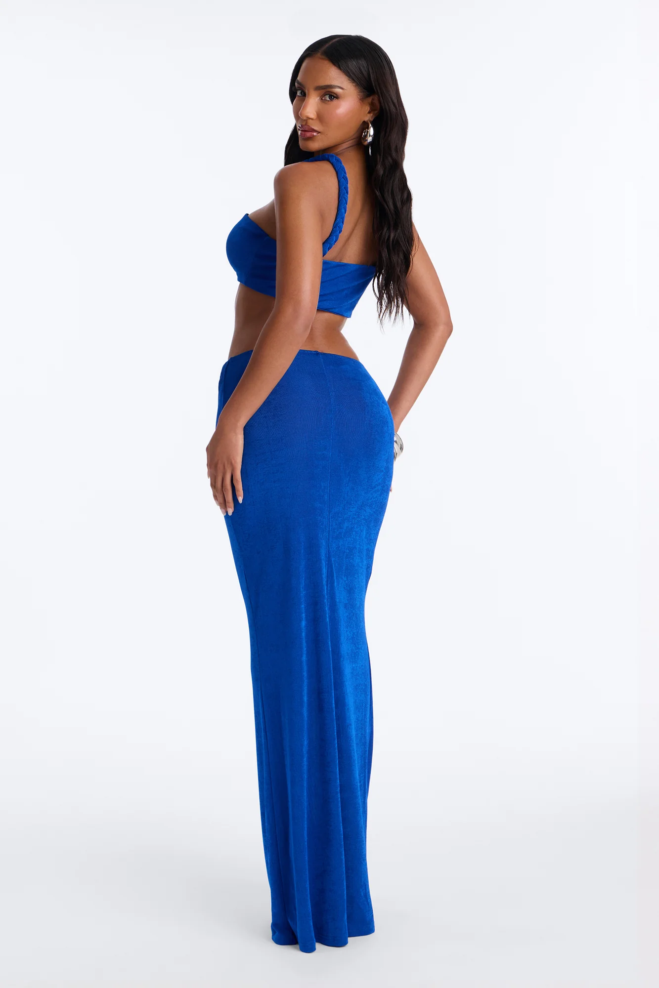 Bella Twist Slinky Maxi Dress - Royal - Image 4