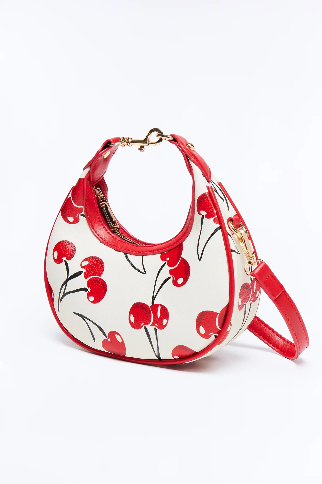 Berry Hot Faux Leather Satchel Bag - Red/combo - Image 4