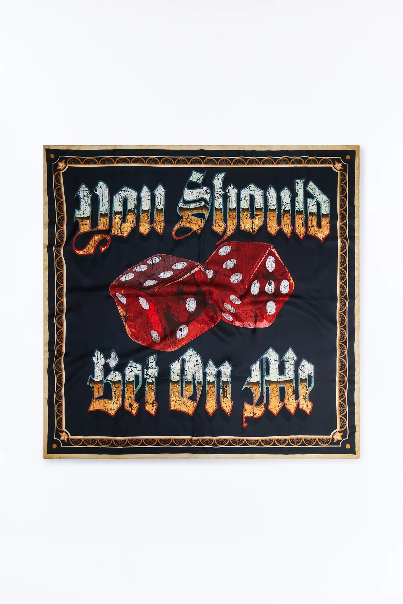 Bet On Me Rolled Dice Large Satin Bandana - Black - Image 3