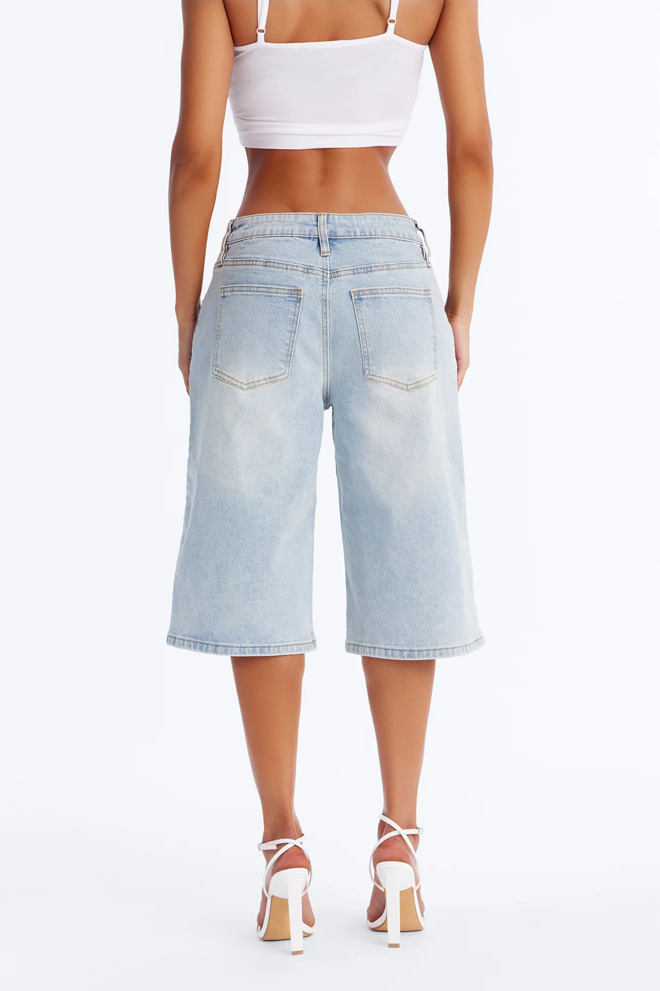 Better Like This Culotte Jeans - Light Wash - Image 4