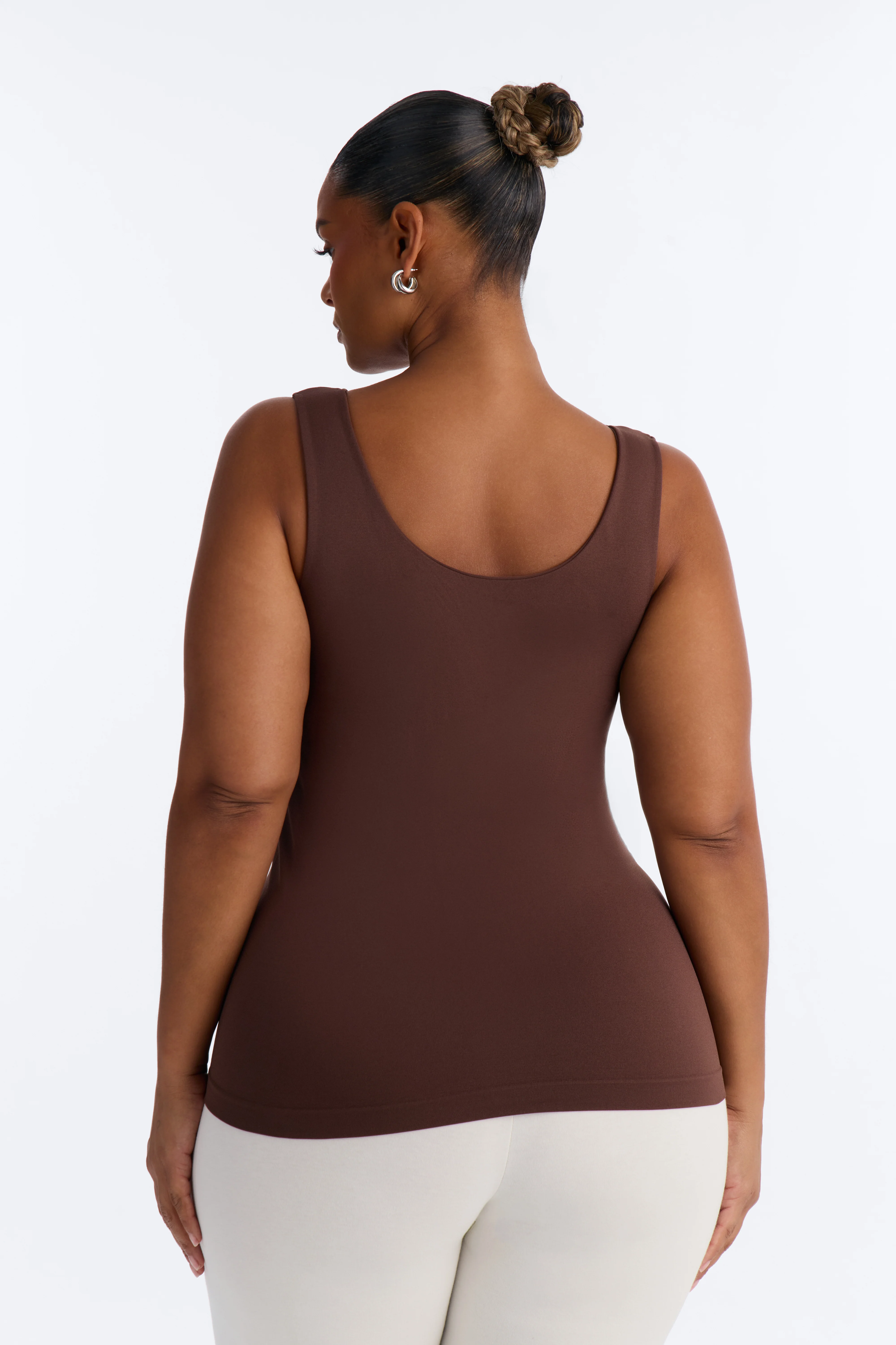 Bianca Seamless Scoop Neck Tank Top - Mocha - Image 7