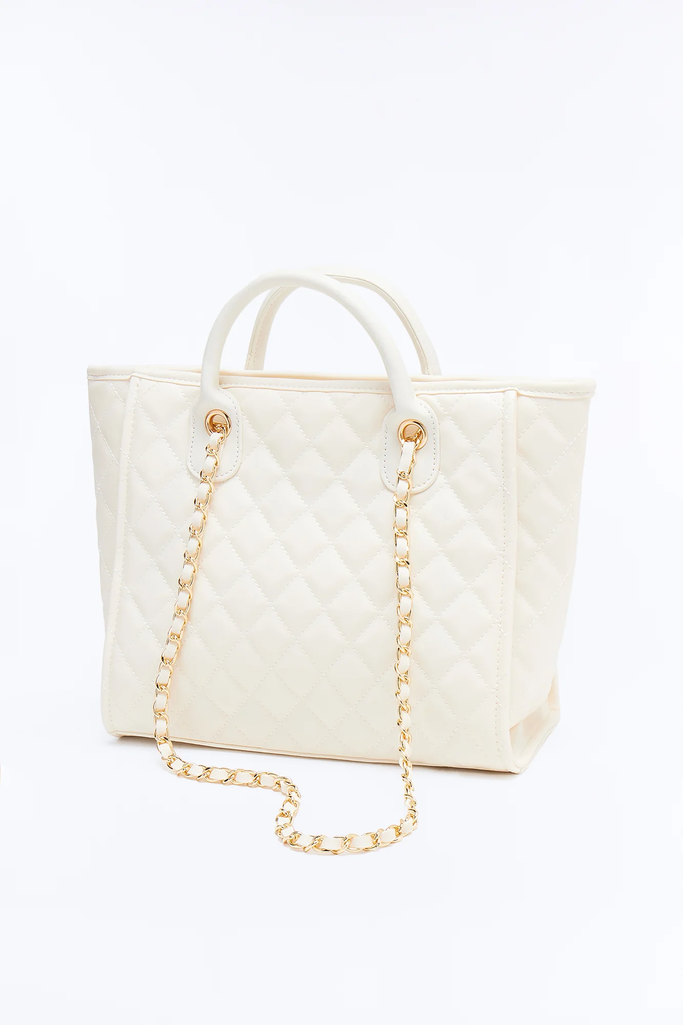 Big Goals Faux Leather Tote Bag - Ivory - Image 3