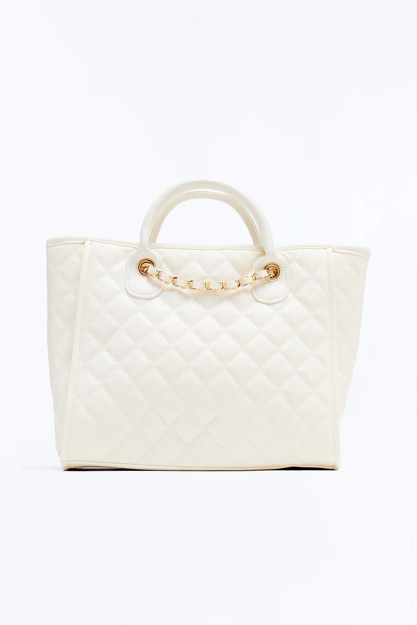 Big Goals Faux Leather Tote Bag - Ivory - Image 4