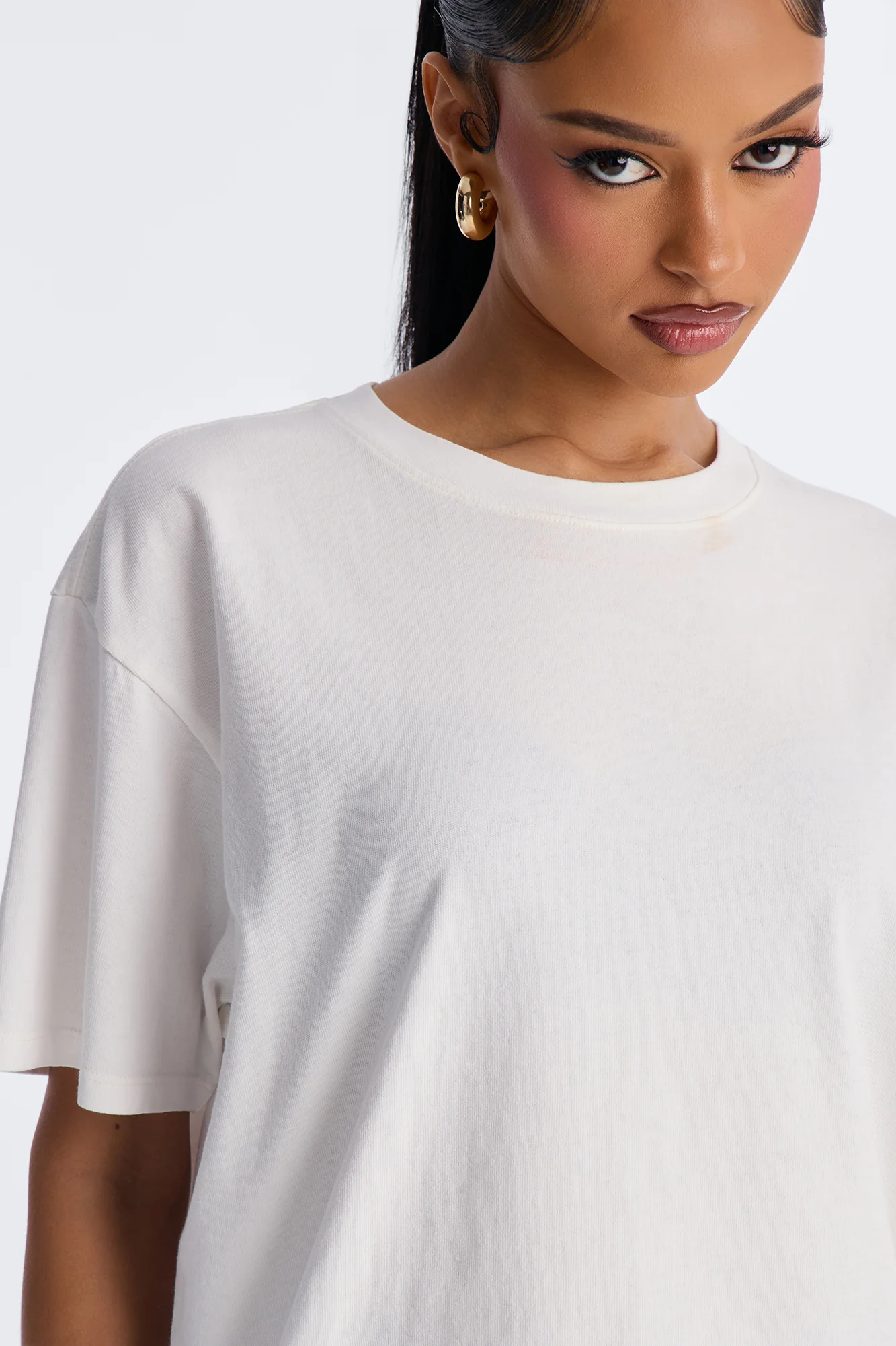 Billie Oversized Washed Crew Neck T-Shirt - Off White
