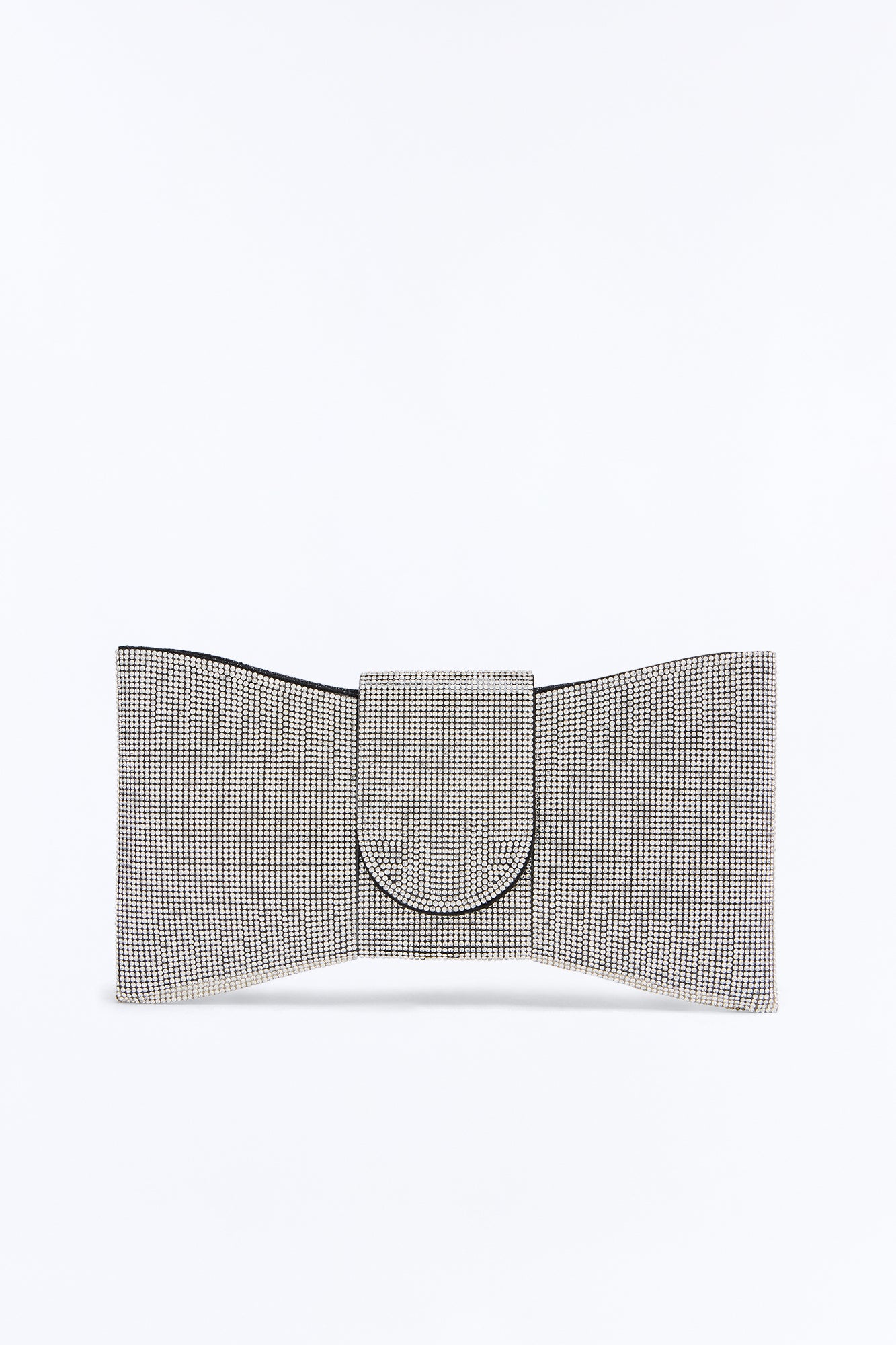 Black Tie Night Rhinestone Clutch - Silver - Image 6