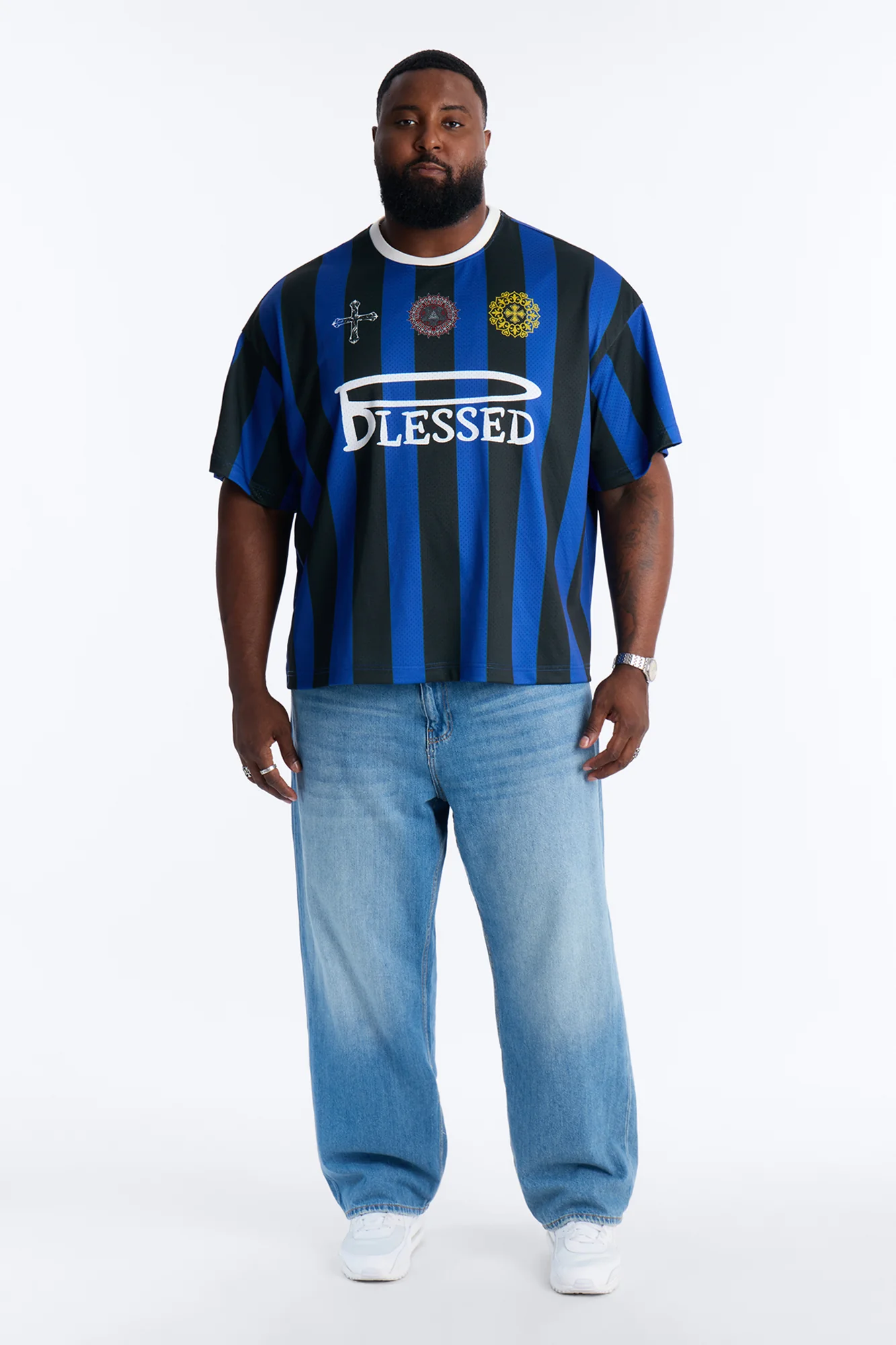 Blessed Oversized Soccer Jersey - Blue/combo - Image 6