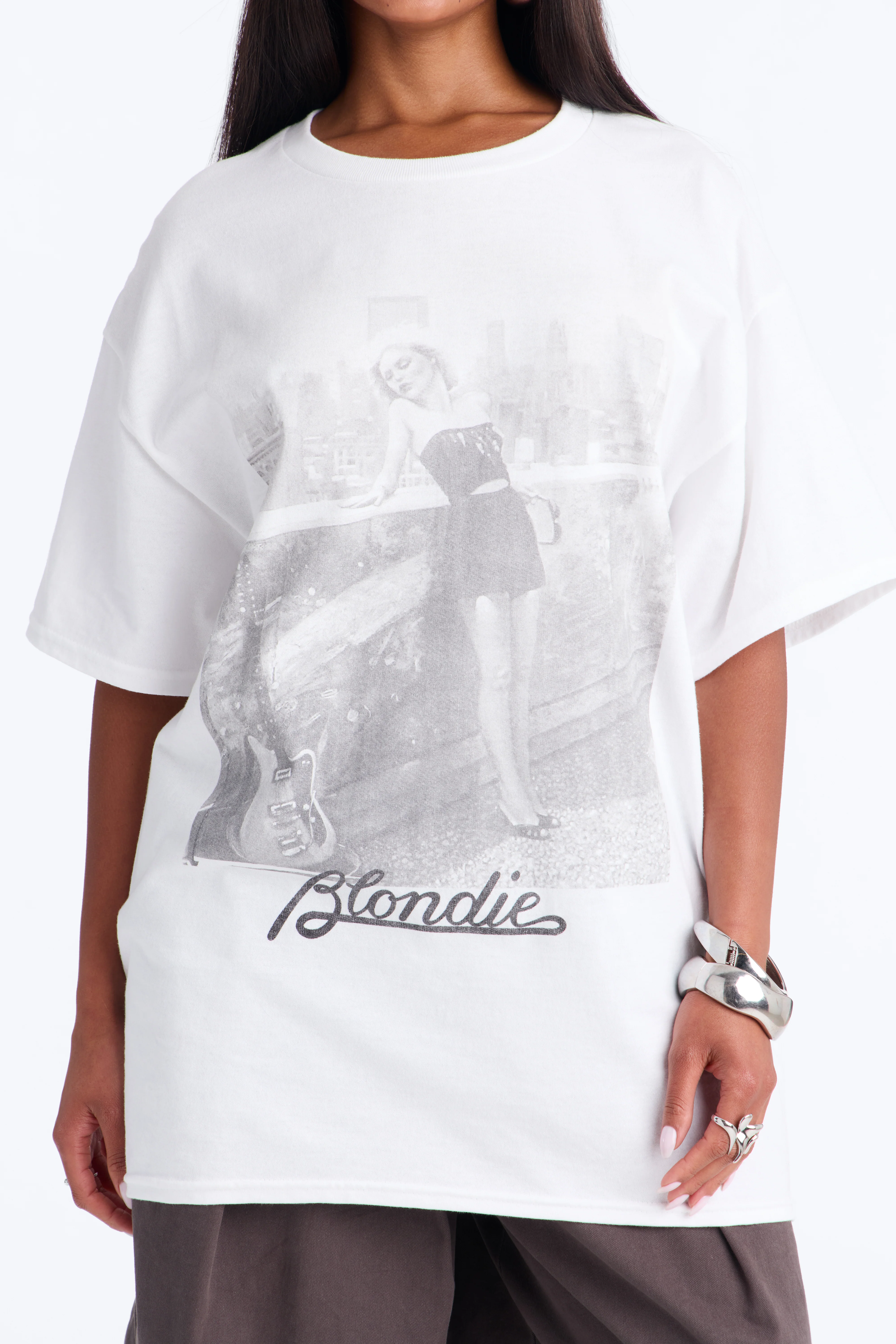 Blondie Portrait Washed Oversized Tee - Off White - Image 3