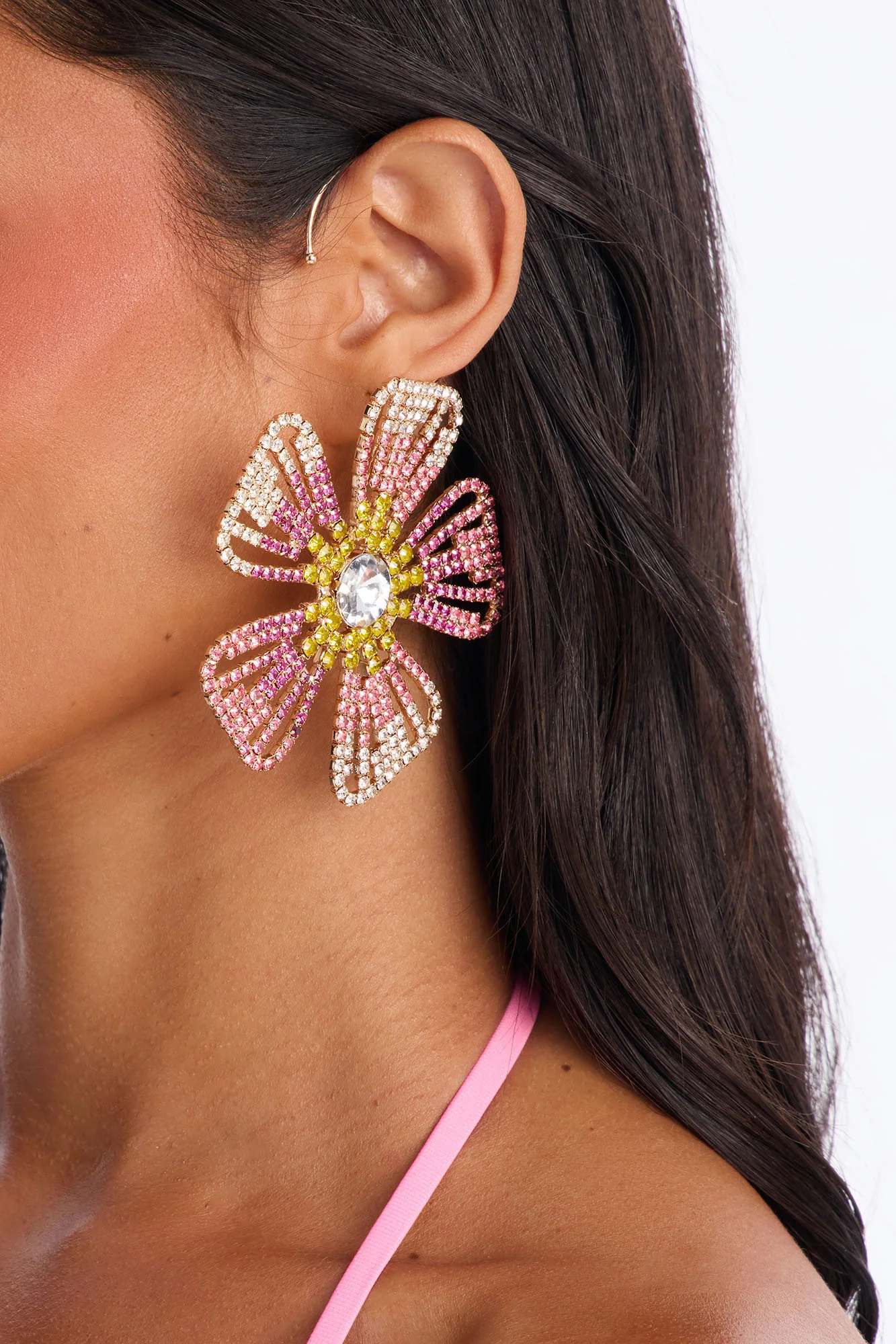 Bloom And Sparkle Ear Cuff - Pink/combo