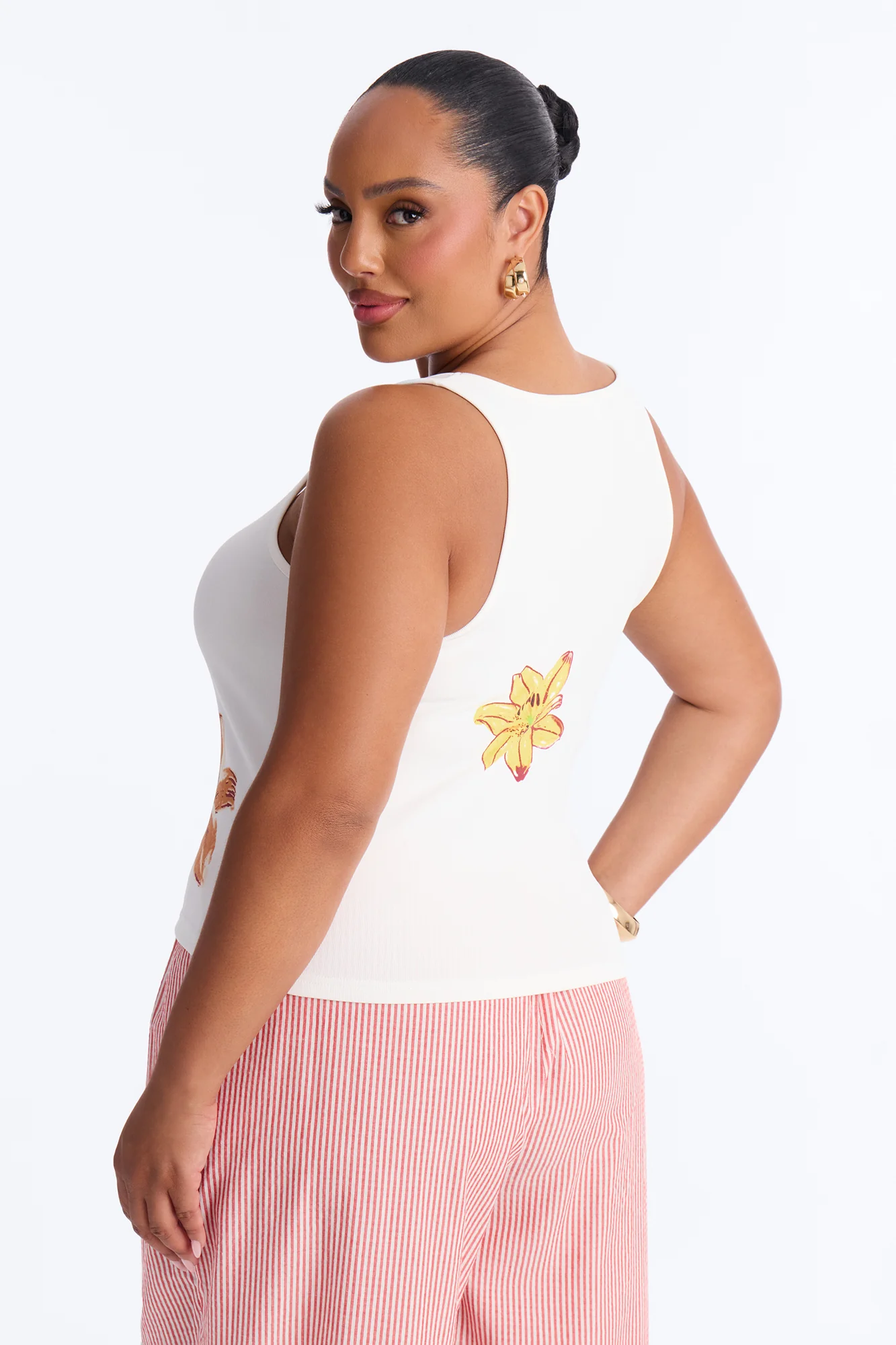 Bloom Season Ribbed Tank Top - White - Image 8