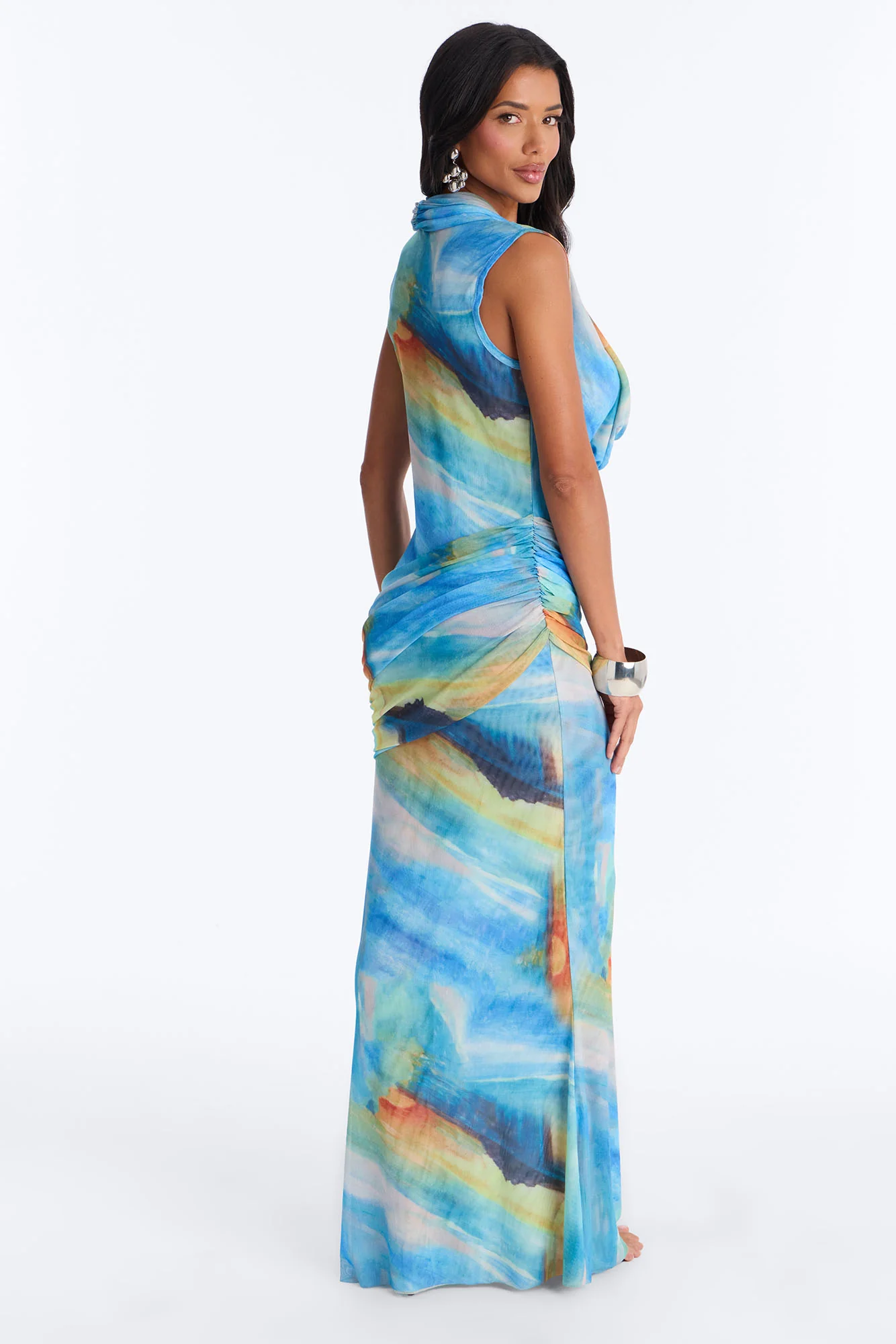 Blue Waters Mesh Maxi Dress - Blue/combo - Image 4
