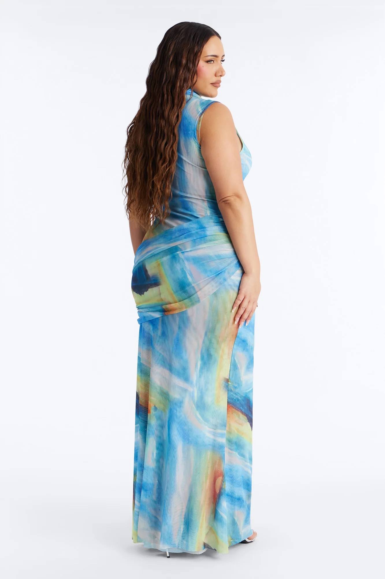 Blue Waters Mesh Maxi Dress - Blue/combo - Image 8