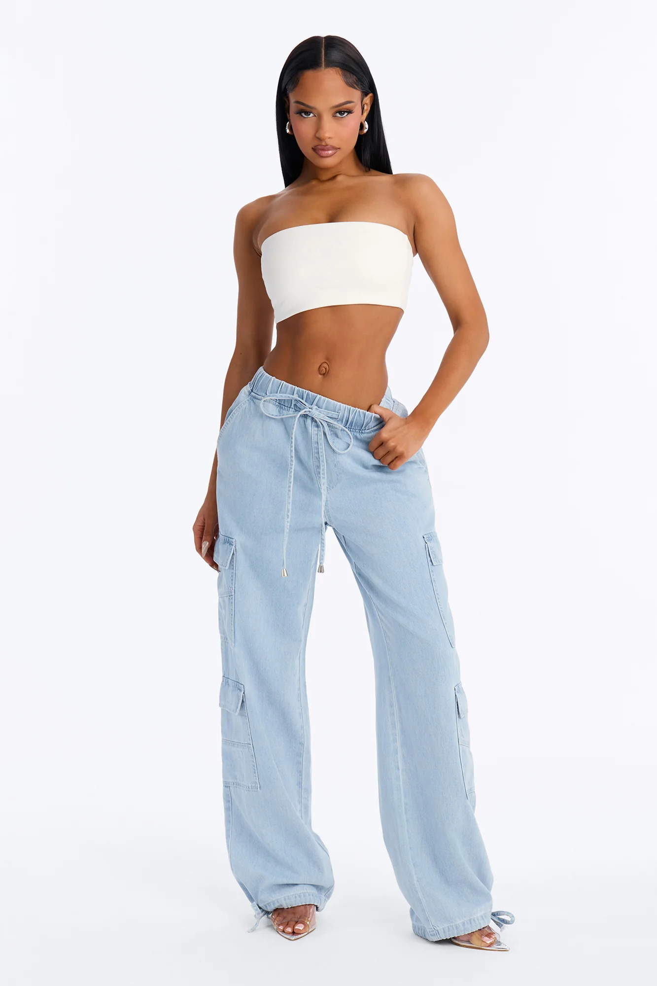 Boca Chica Hemp Blend Cargo Jeans - Light Wash
