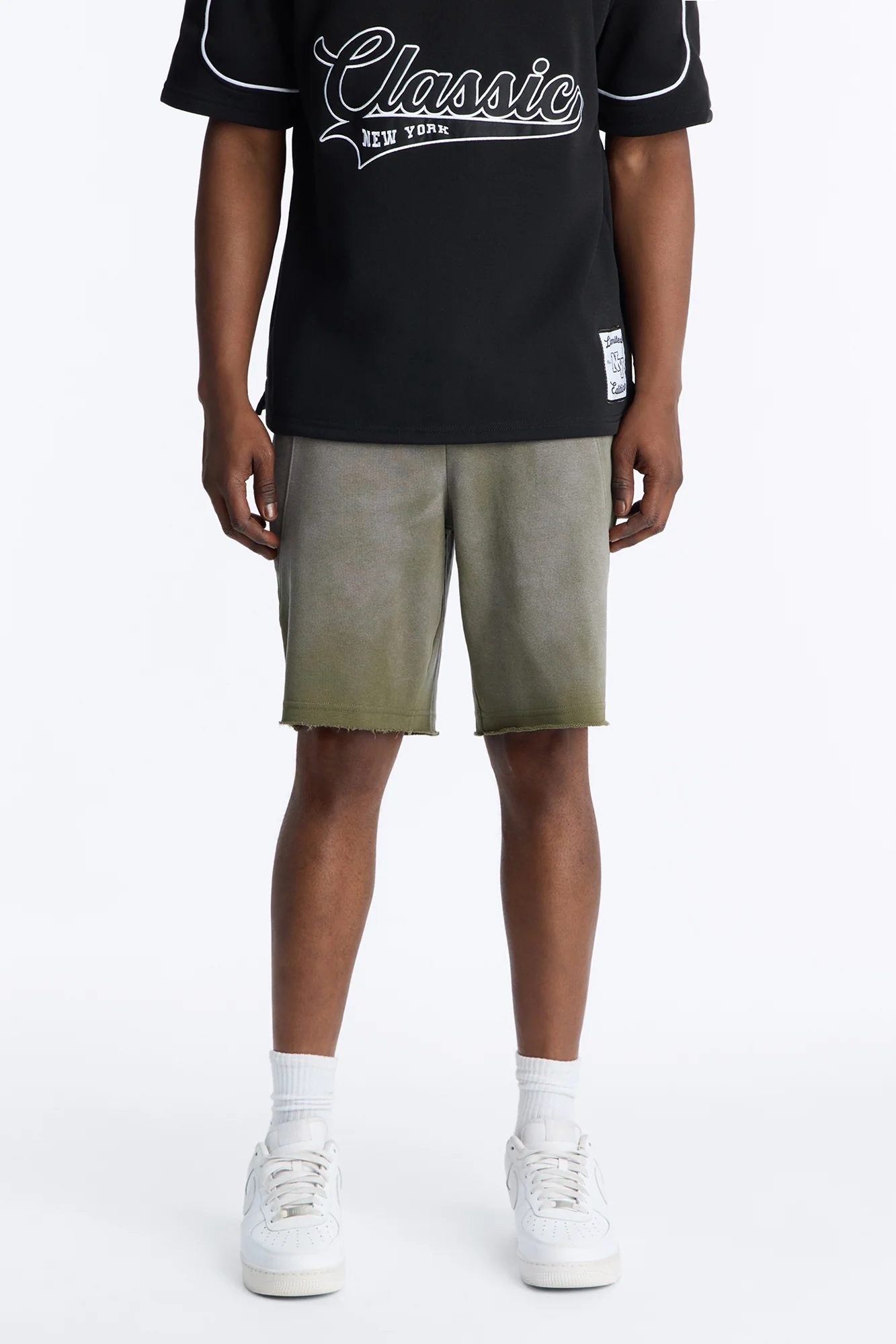 Boiler Washed Raw Hem Sweatshort - Khaki