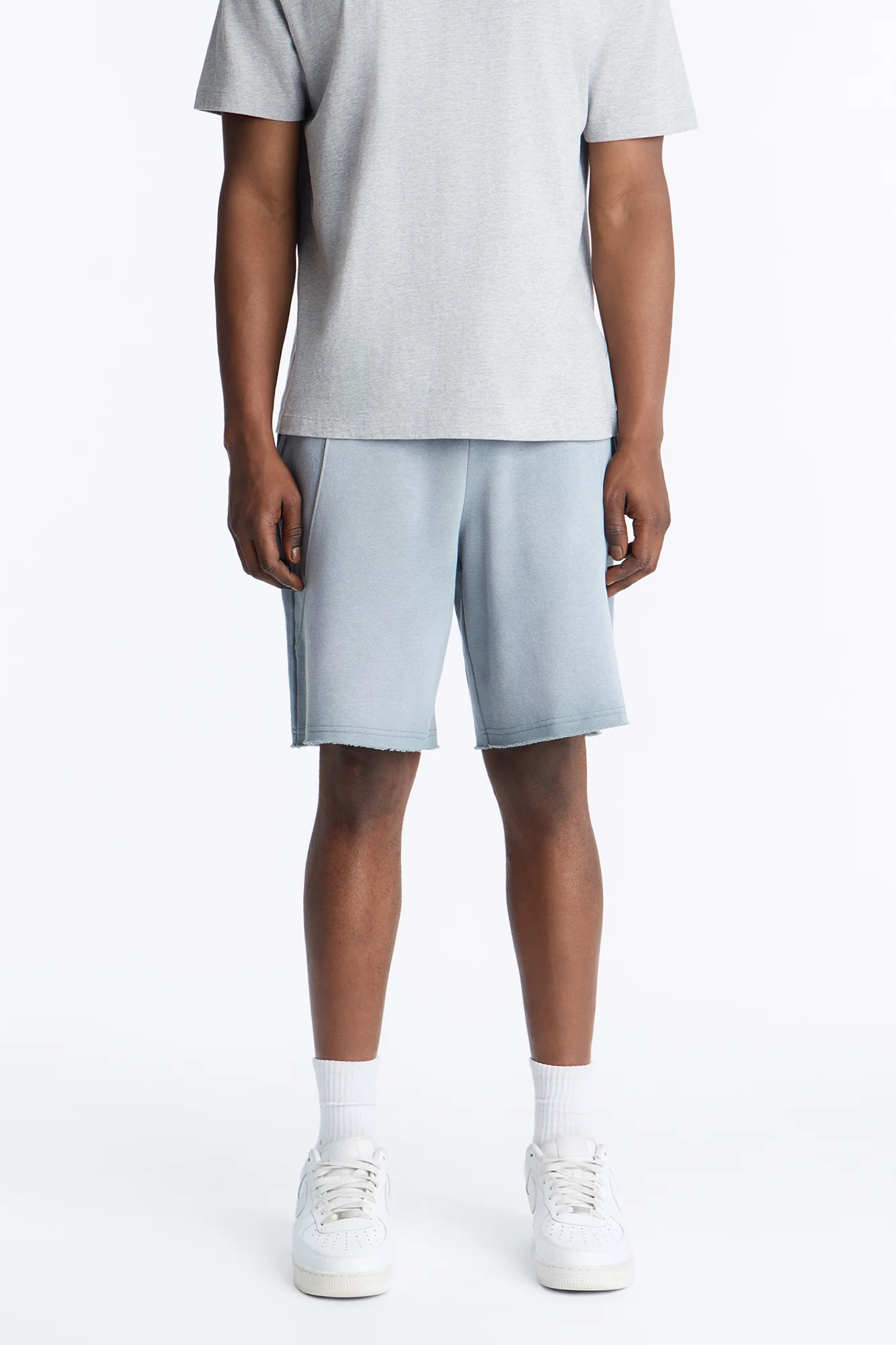 Boiler Washed Raw Hem Sweatshort - Slate Blue