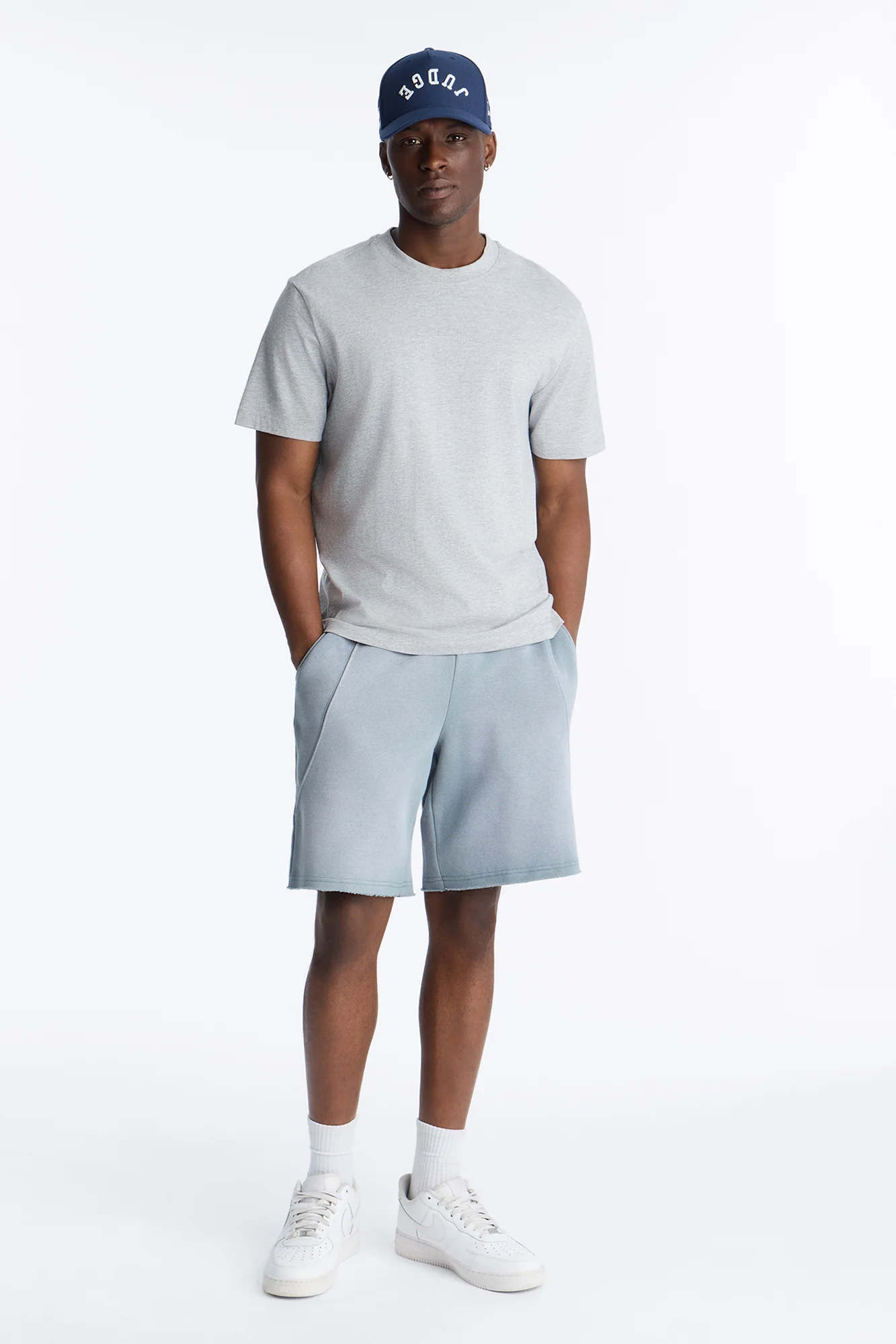 Boiler Washed Raw Hem Sweatshort - Slate Blue - Image 2