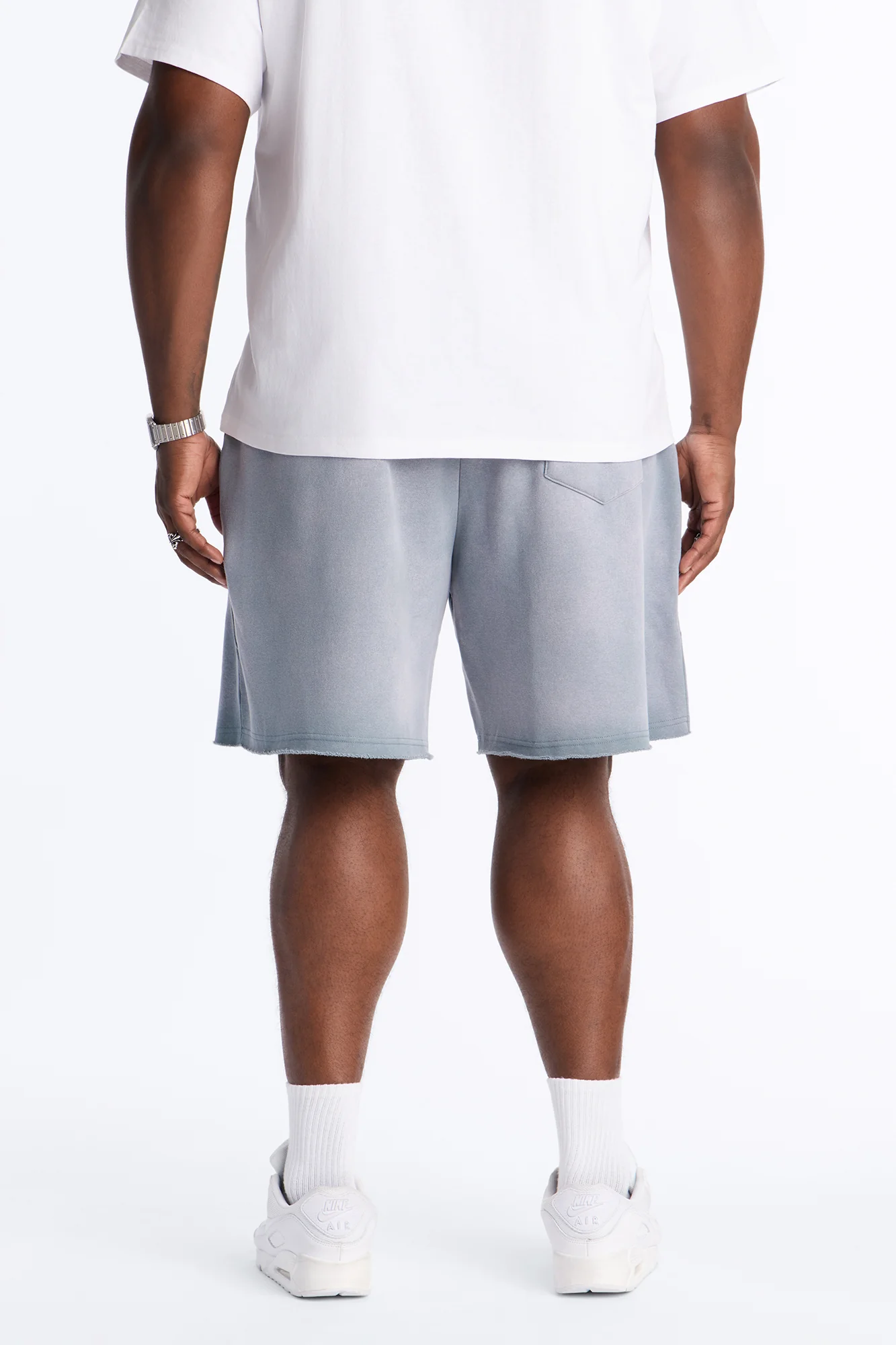 Boiler Washed Raw Hem Sweatshort - Slate Blue - Image 8