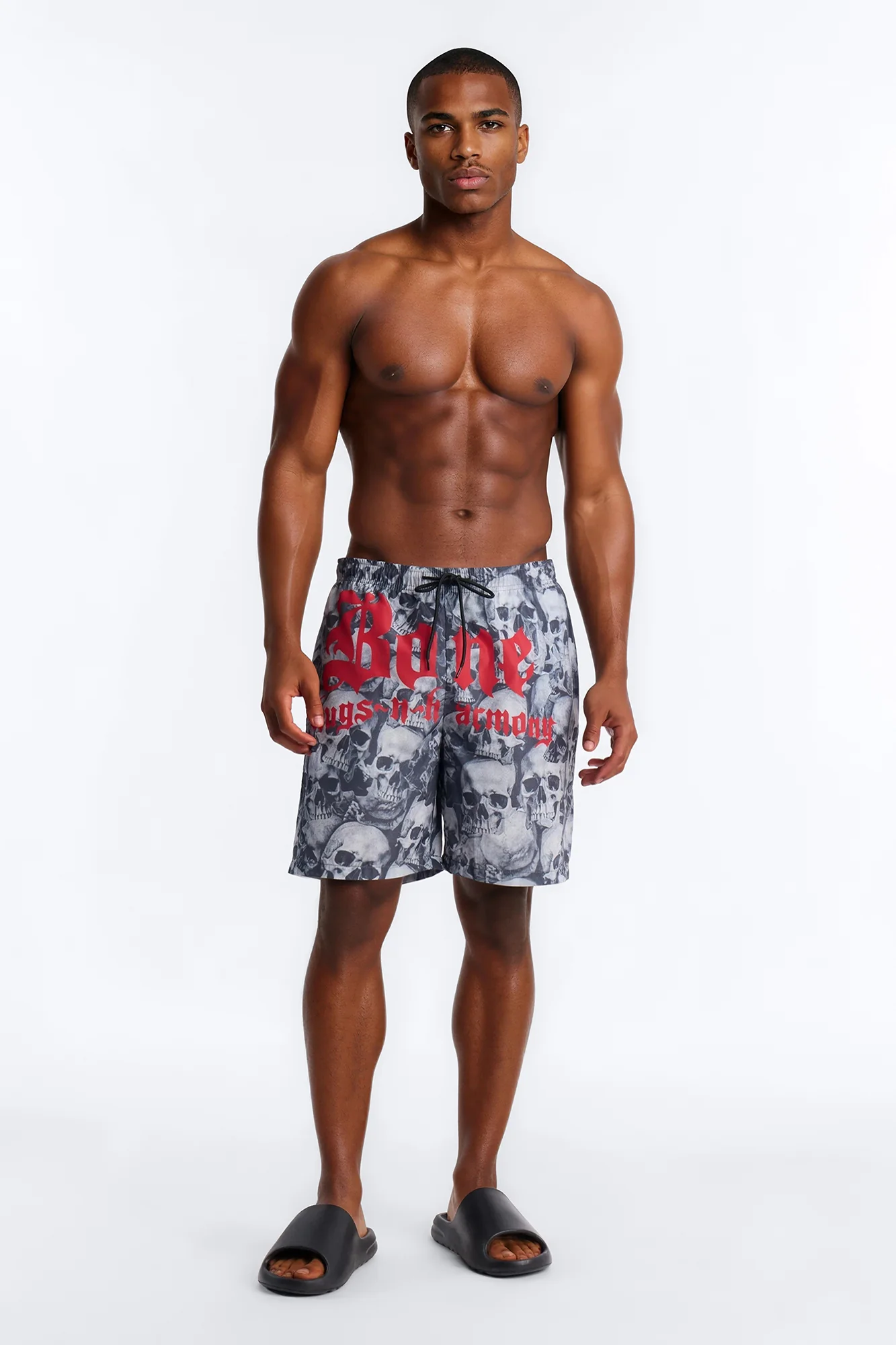 Bone Thugs And Harmony Printed Swim Trunk 7″ - Grey - Image 2