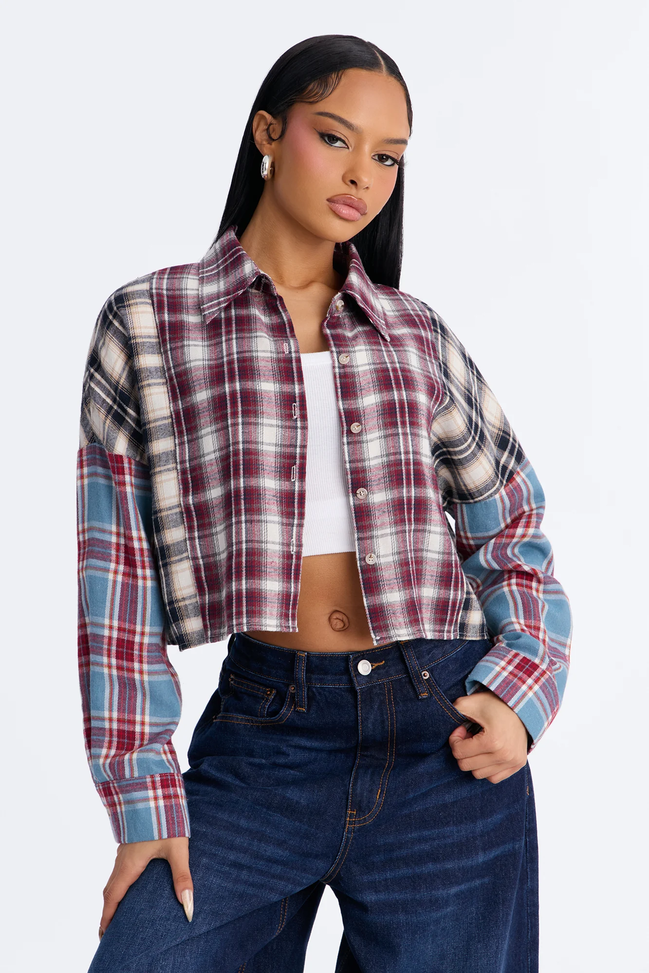 Bonfire Nights Flannel Shirt - Burgundy/combo