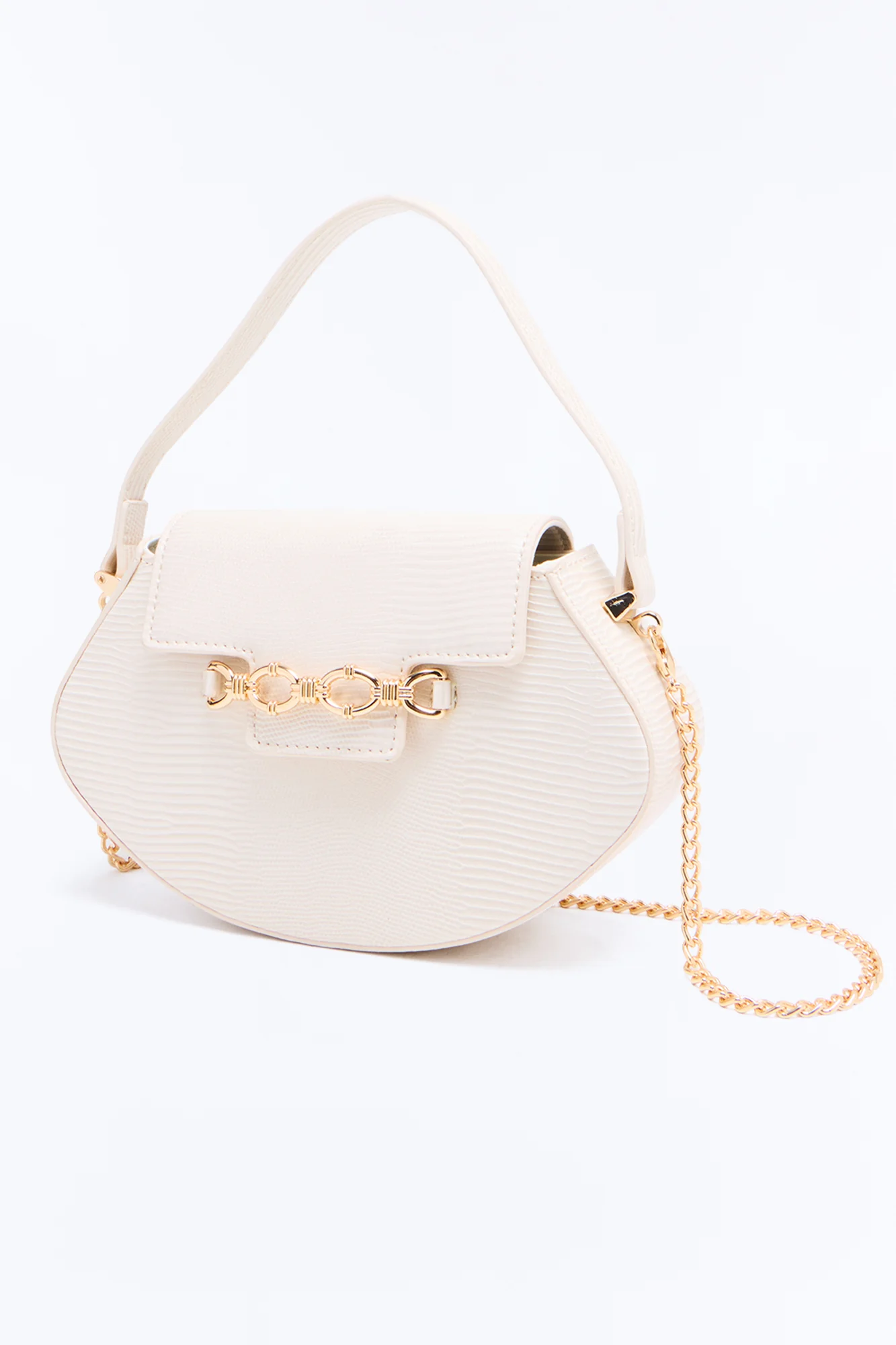Born This Way Faux Leather Satchel Handbag - Ivory - Image 4