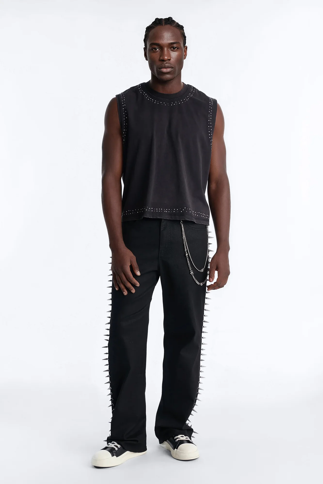 Boxy Cropped Caliber Muscle Tee - Black - Image 2