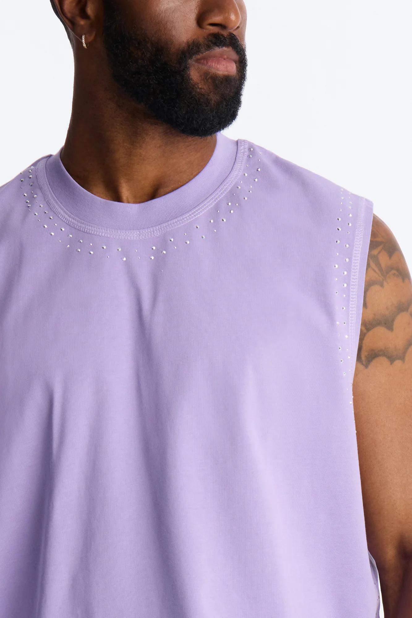 Boxy Cropped Caliber Muscle Tee - Purple - Image 3