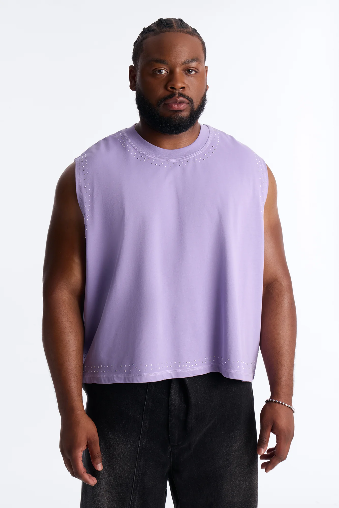 Boxy Cropped Caliber Muscle Tee - Purple - Image 5