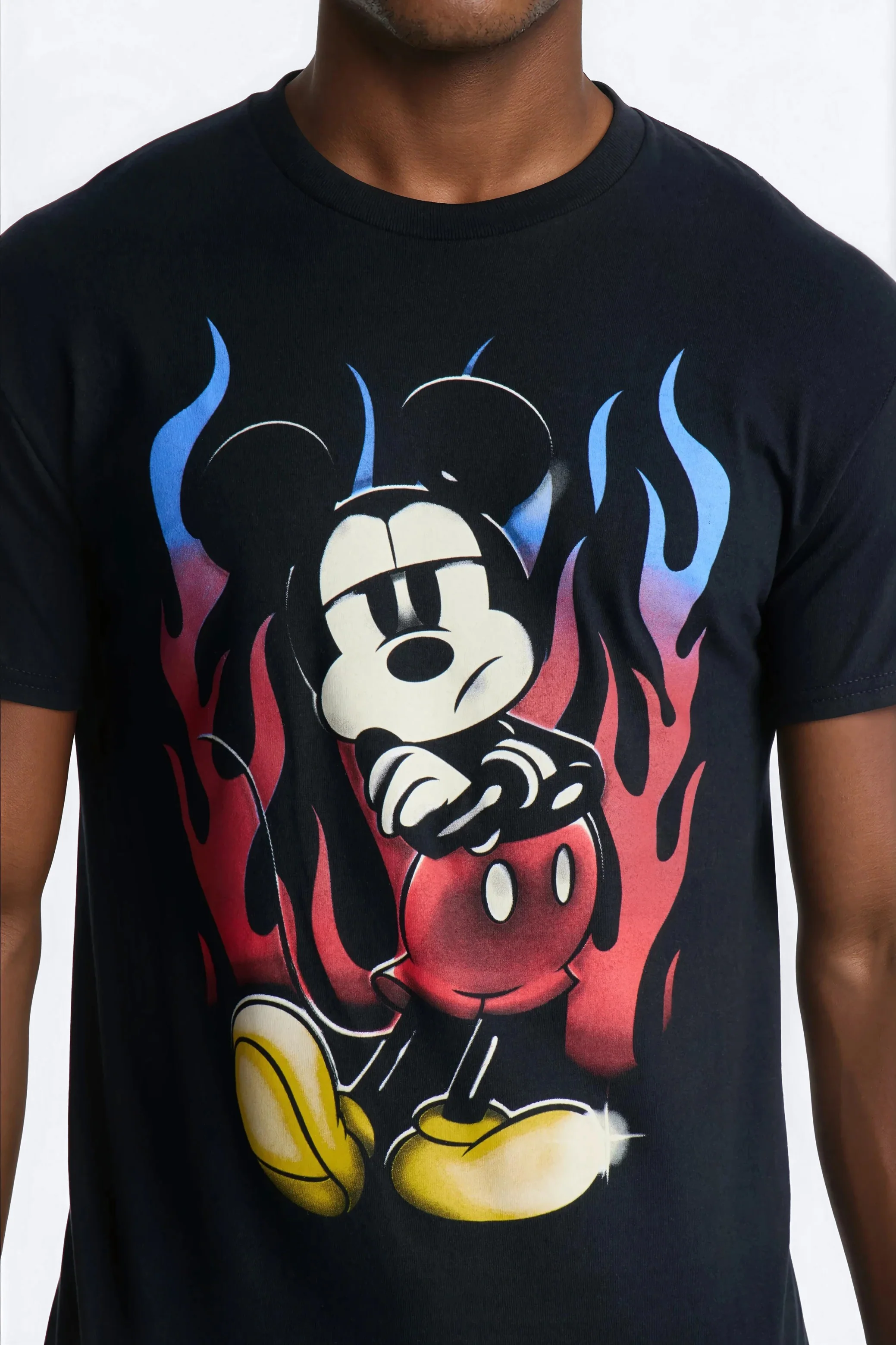 Boxy Disney Mickey Mouse Moto Flame Short Sleeve Tee - Black - Image 3