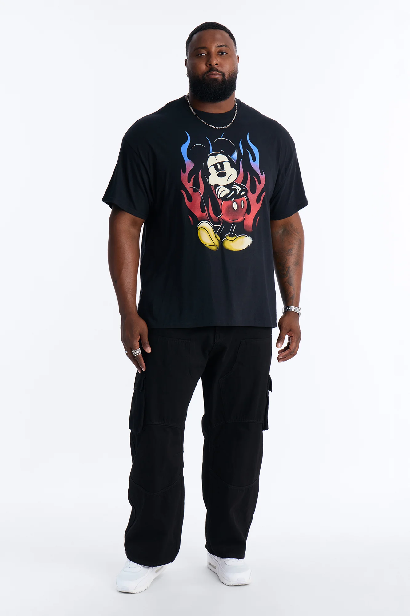 Boxy Disney Mickey Mouse Moto Flame Short Sleeve Tee - Black - Image 5