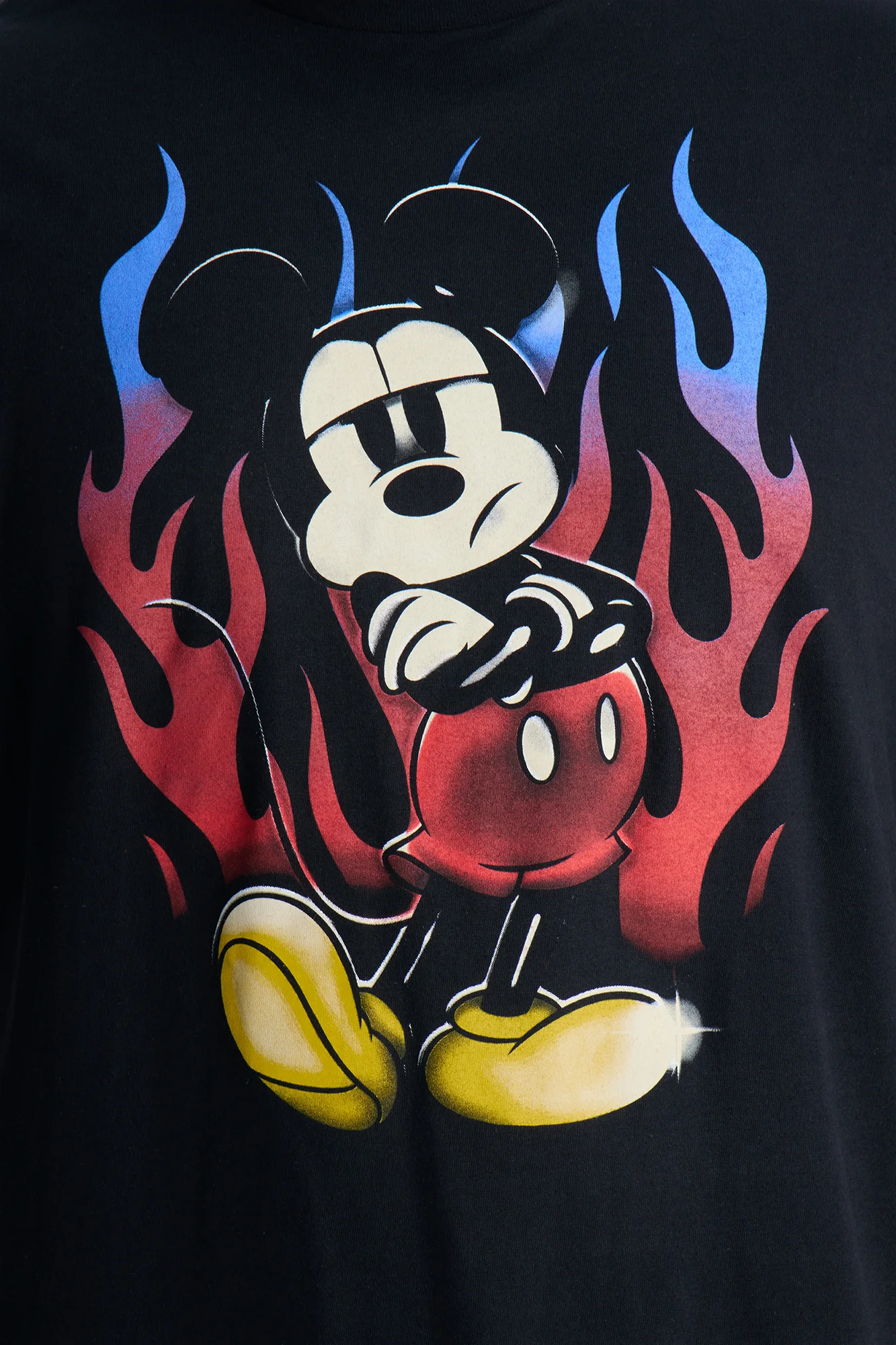 Boxy Disney Mickey Mouse Moto Flame Short Sleeve Tee - Black - Image 6