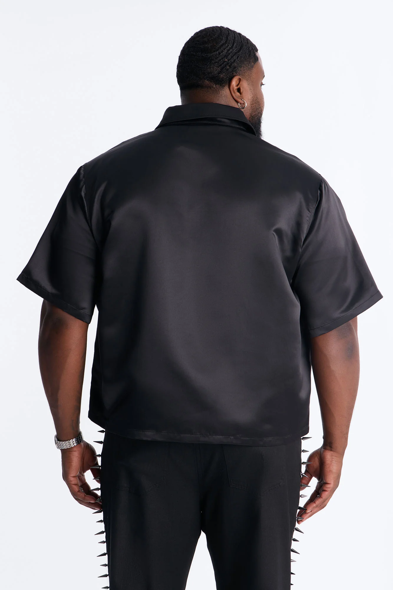 Boxy Tribeca Gloss Utility Shirt - Black - Image 9