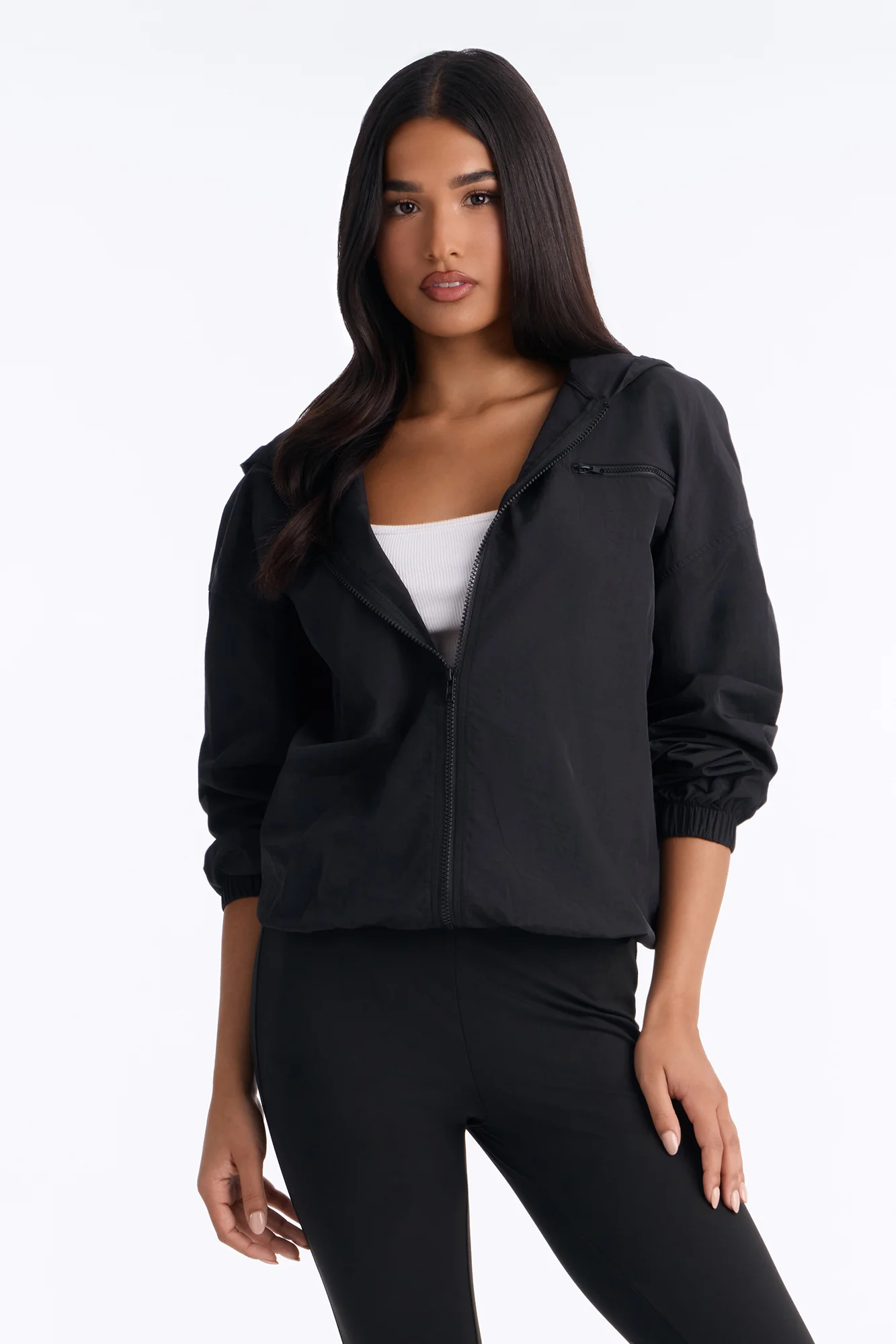 Brandy Windbreaker Capri Set - Black - Image 2