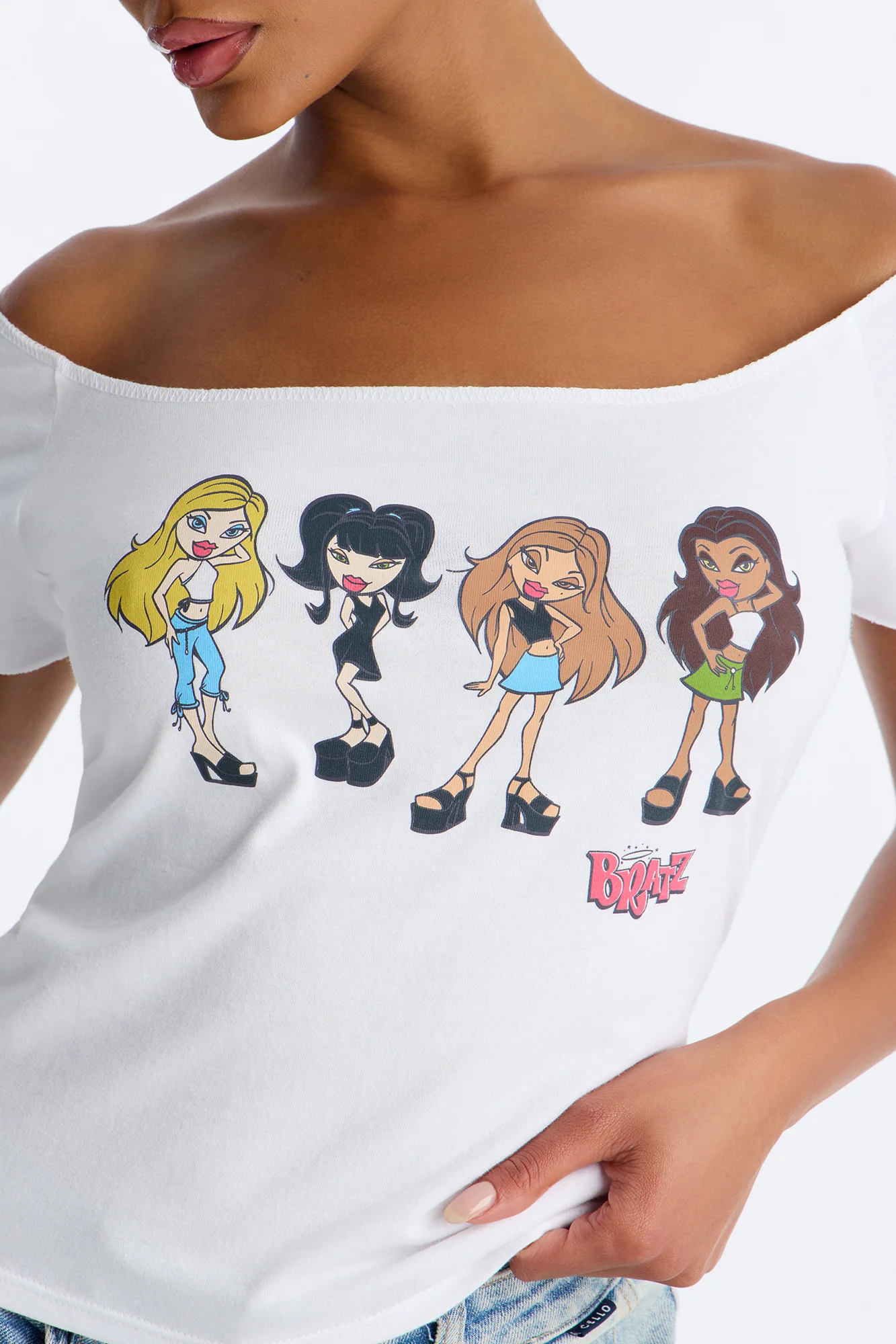 Bratz Cool Girls Off Shoulder Top - White - Image 3