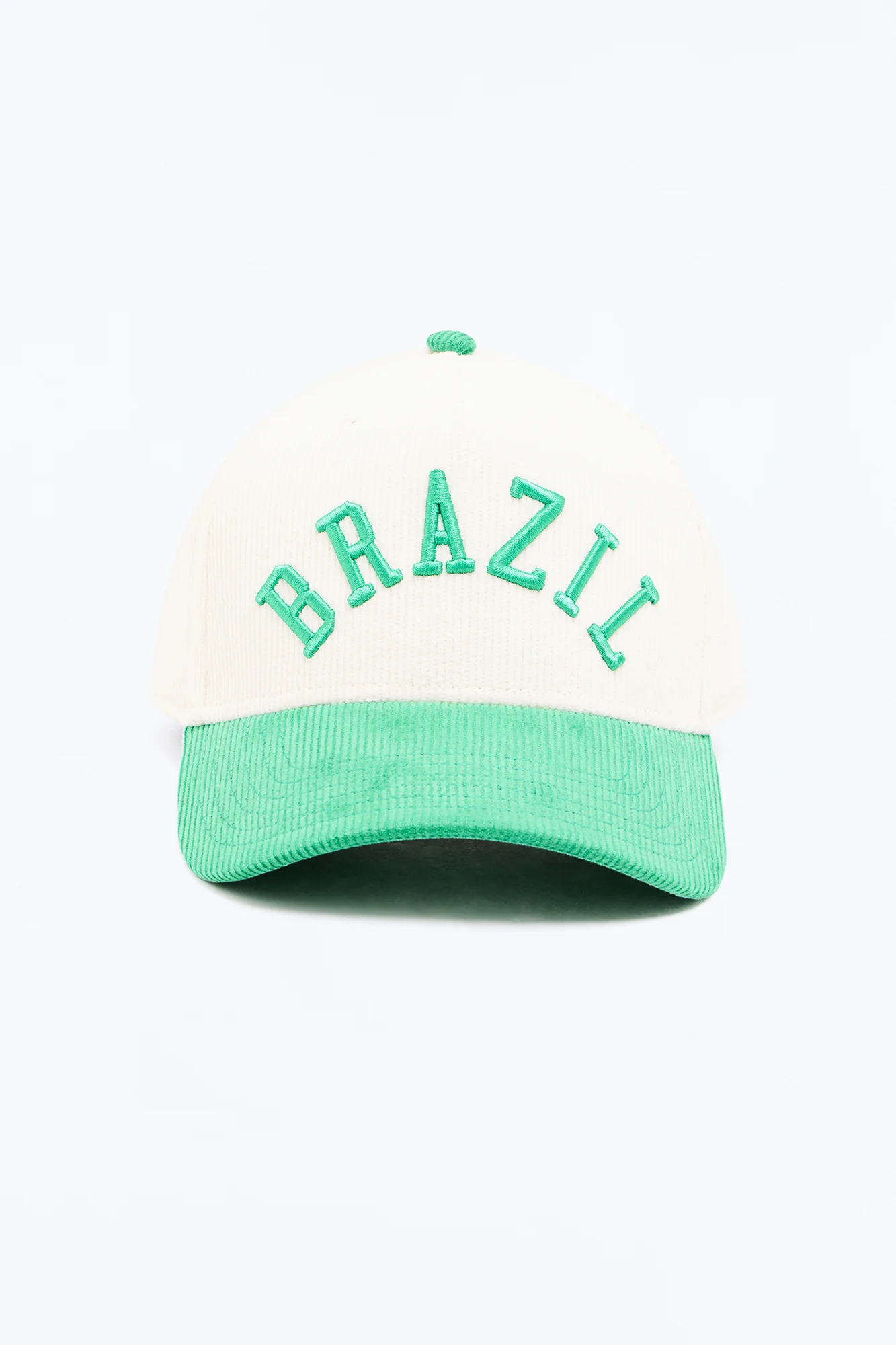 Brazil Corduroy Baseball Hat - White/combo