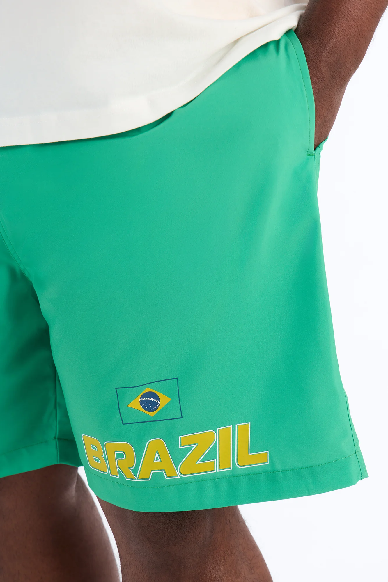 Brazil International Printed Swim Trunk 7″ - Green - Image 7