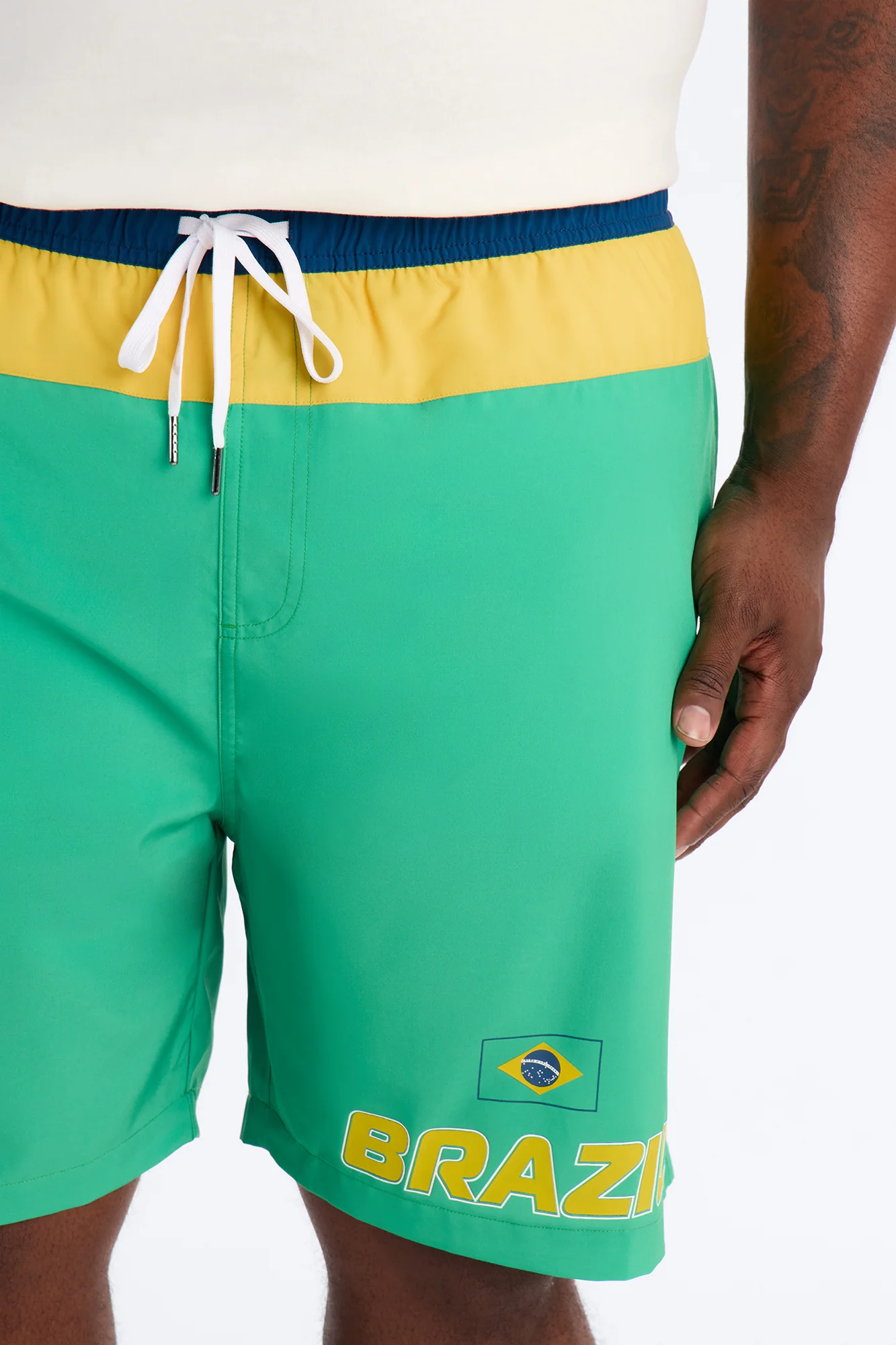 Brazil International Printed Swim Trunk 7″ - Green - Image 8