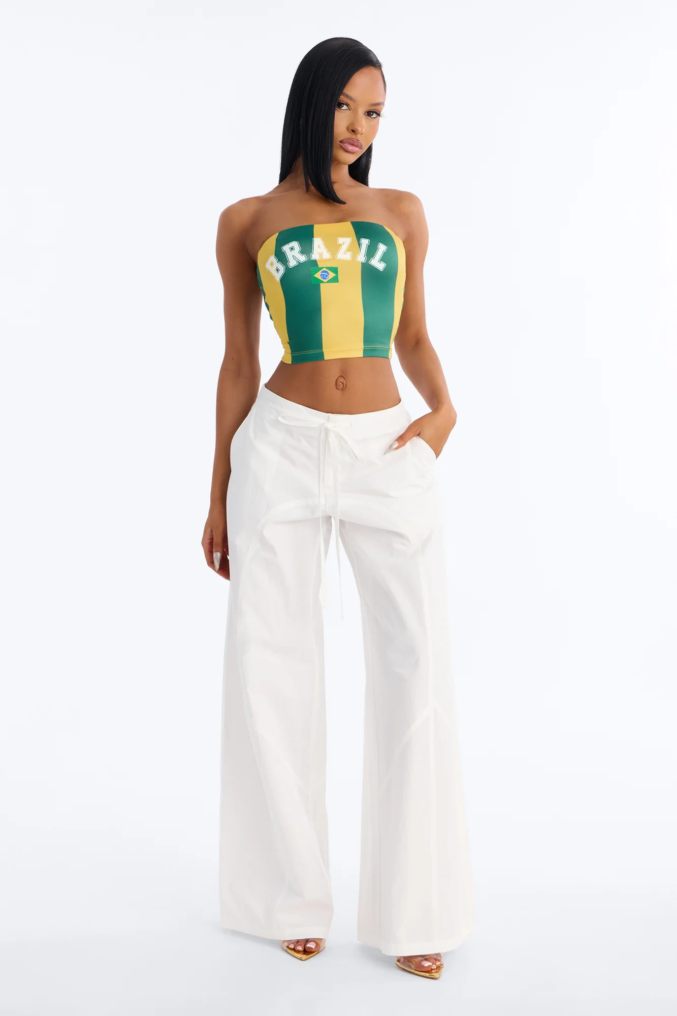 Brazil Striped Tube Top - Green/combo - Image 2