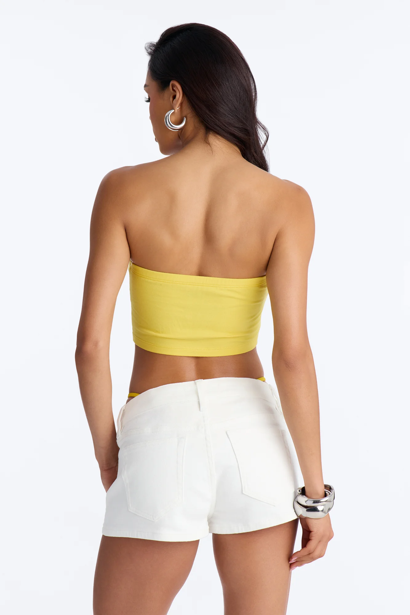 Brazil Tube Top With Hanky Hem - Yellow - Image 3