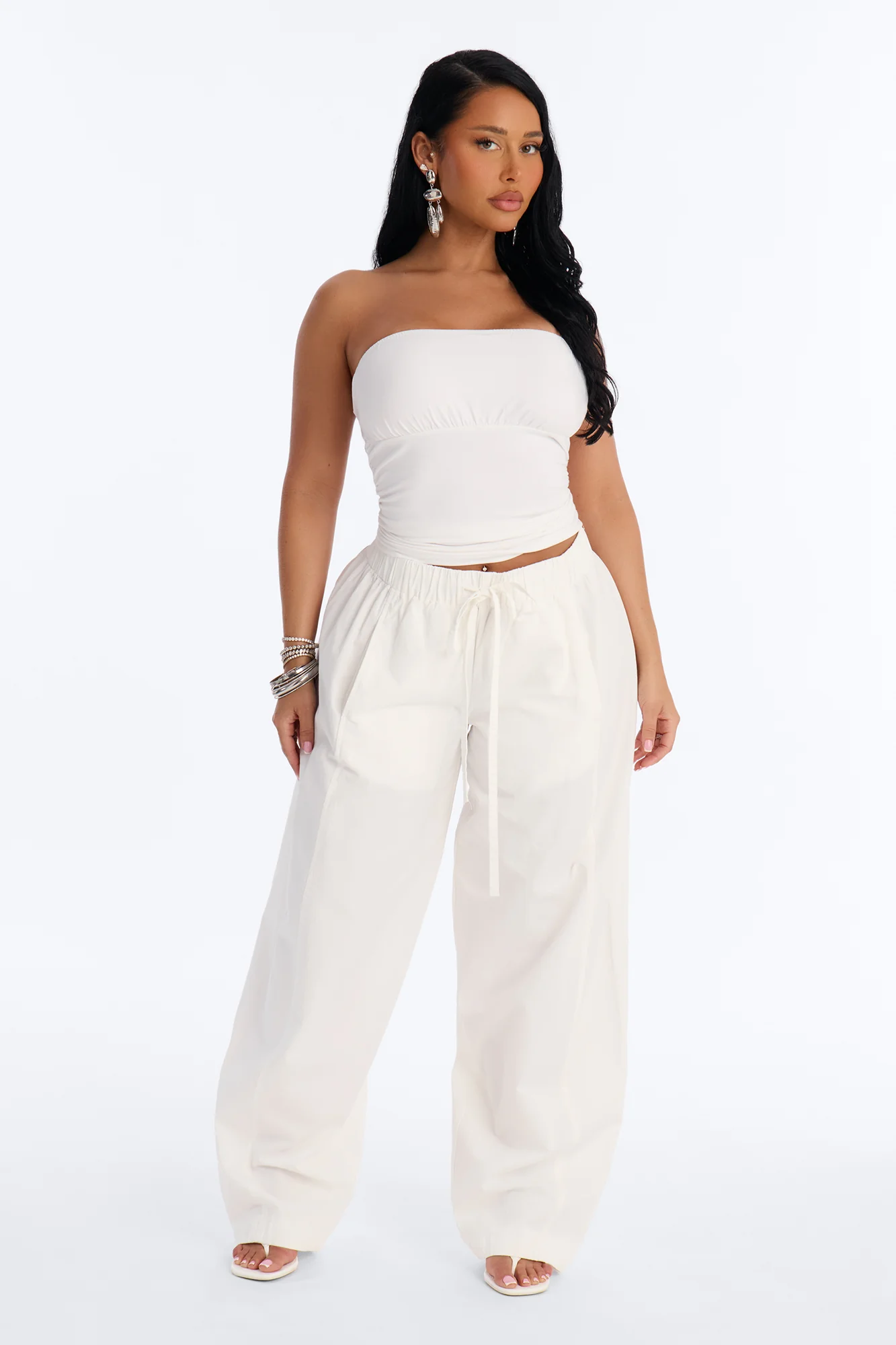 Brianna Ruched Tube Top - White - Image 2