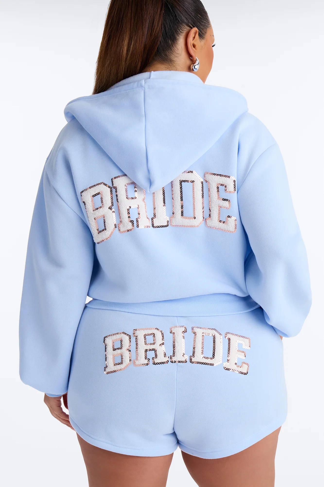 Bride To Be Fleece Short Set - Light Blue - Image 4