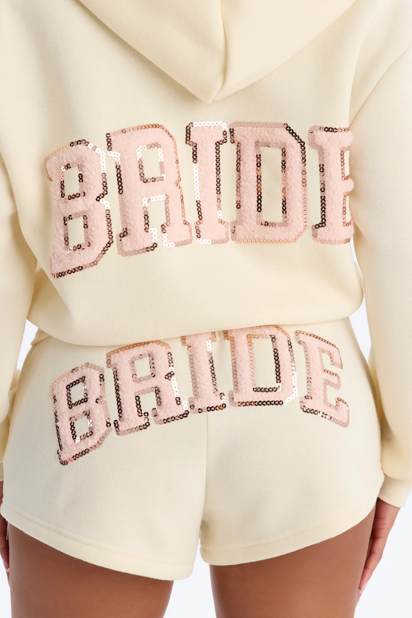 Bride To Be Fleece Short Set - White/Pink - Image 4