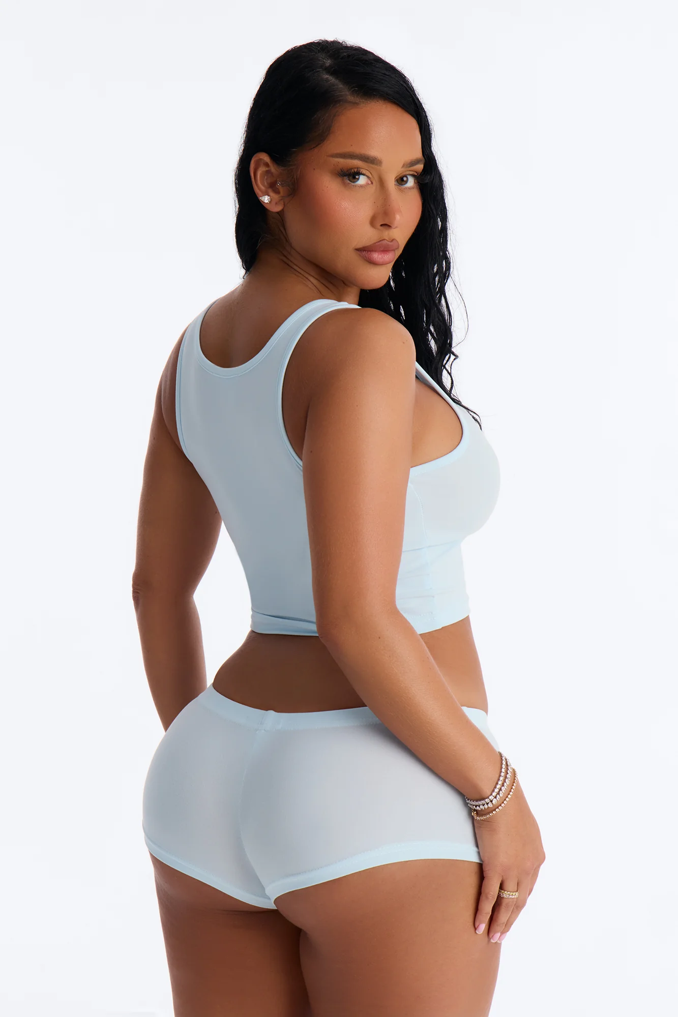 Brides Besties PJ Tank & Short Set - Light Blue - Image 3