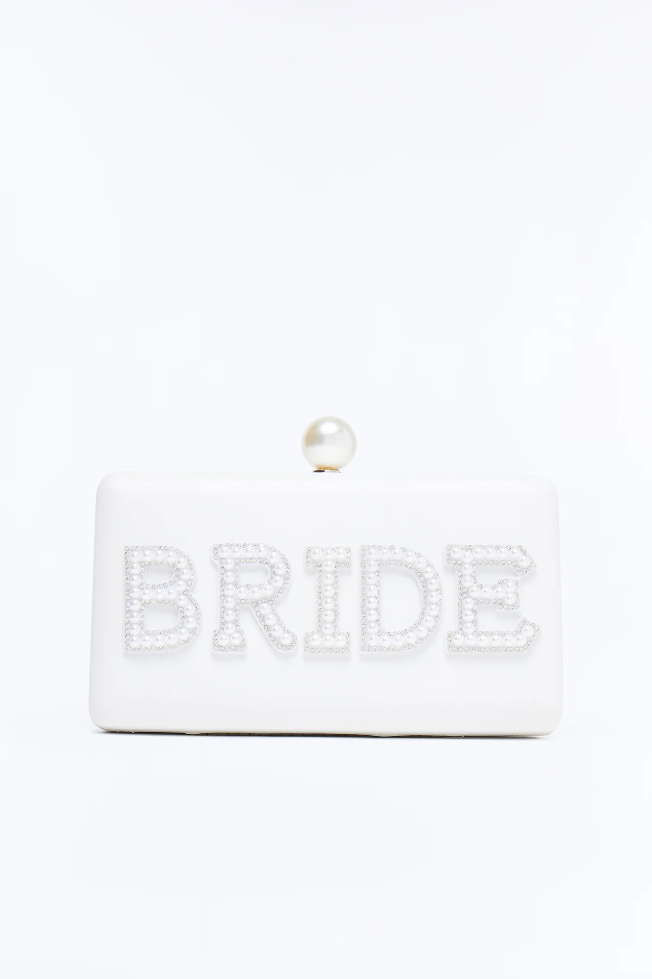Bride's Pearls Faux Leather Clutch - Ivory - Image 3