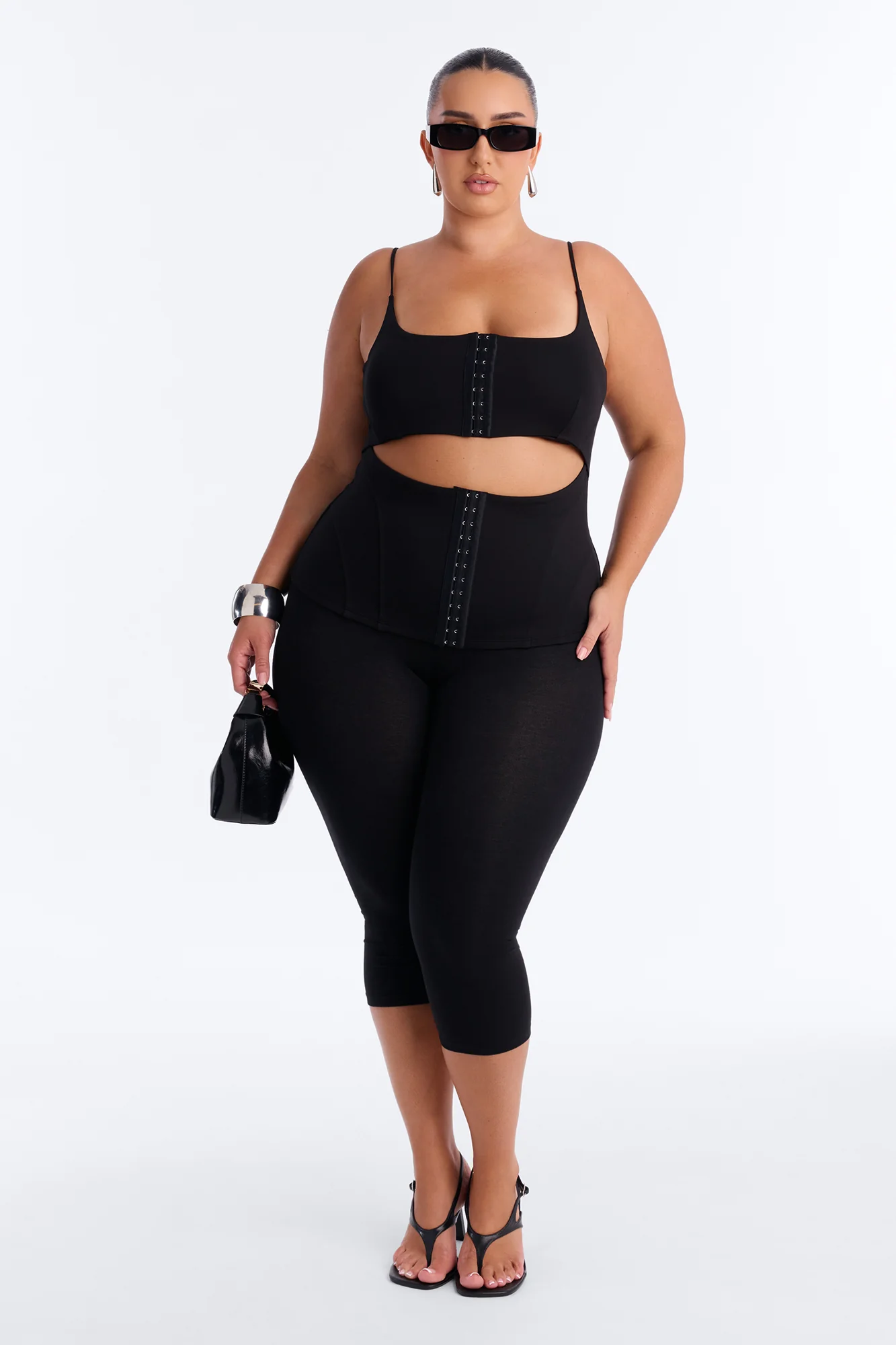 Brooke Hook and Eye Cut Out Top - Black - Image 6