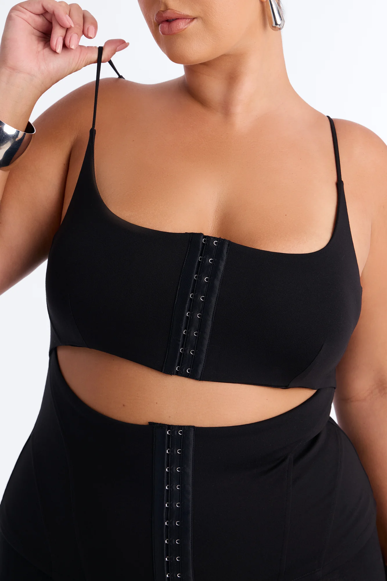 Brooke Hook and Eye Cut Out Top - Black - Image 8