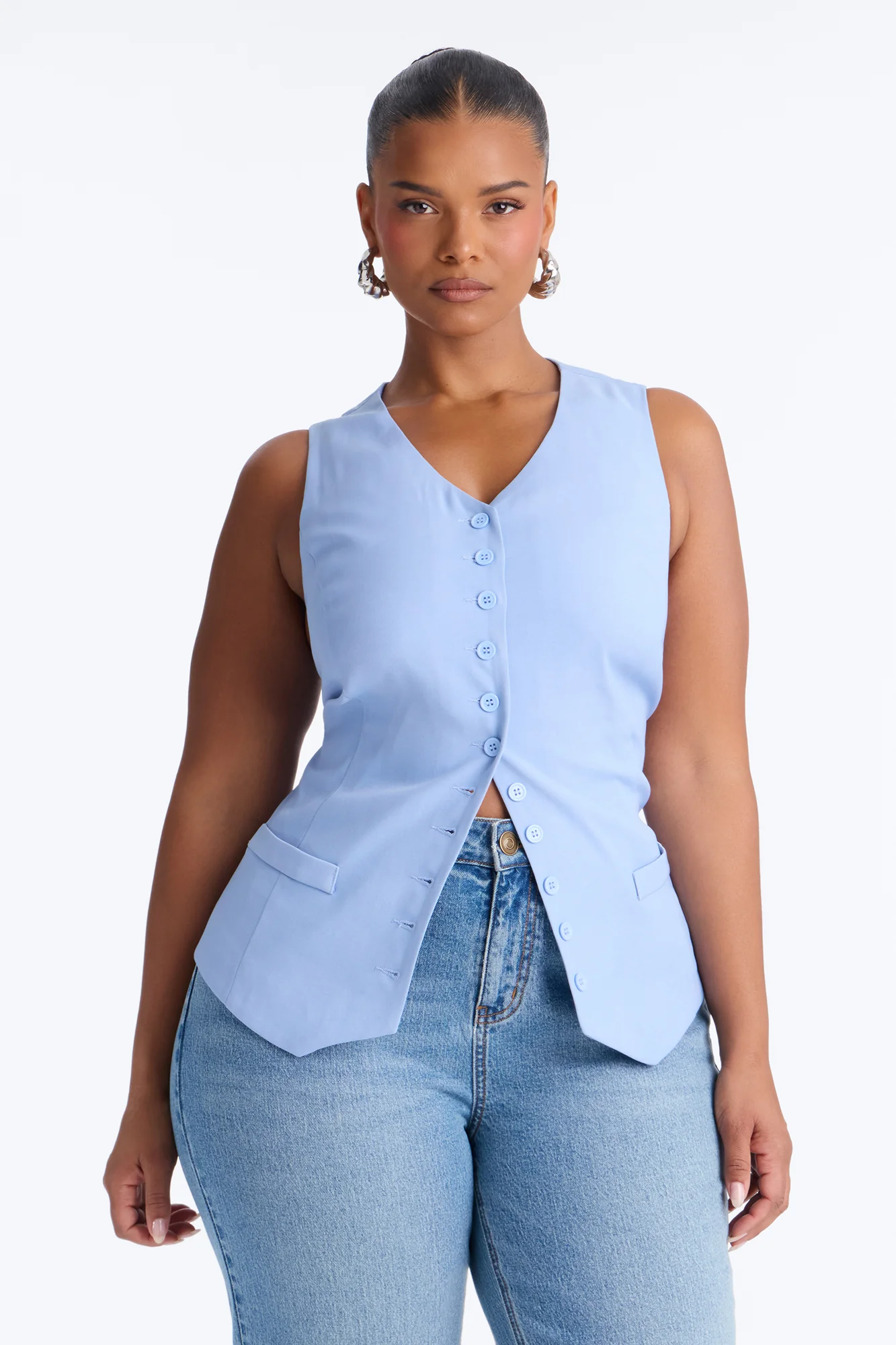 Brooklyn Babe Vest Top - Dusty Blue - Image 5