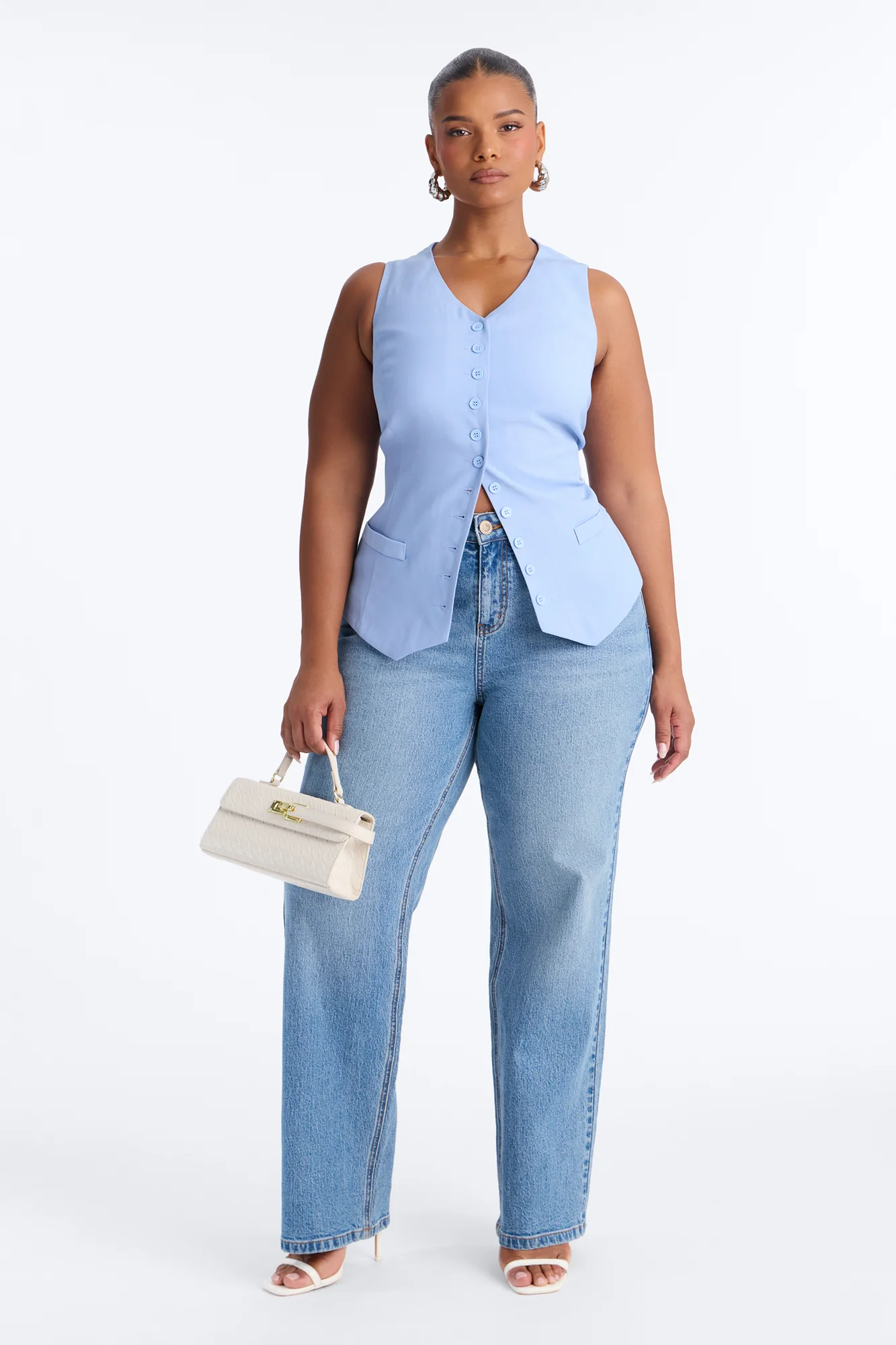Brooklyn Babe Vest Top - Dusty Blue - Image 6
