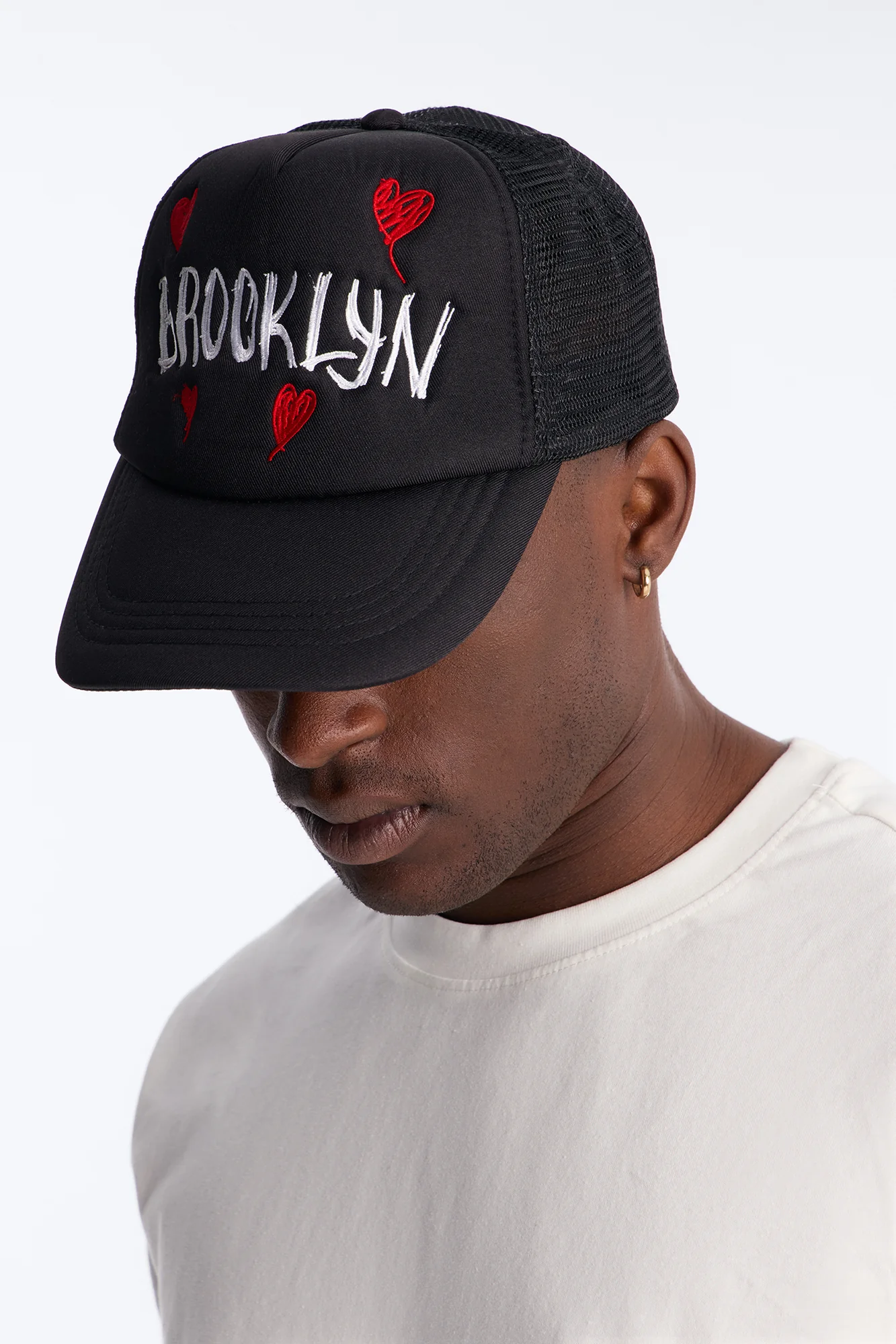 Brooklyn Love Trucker Snapback Hat - Black