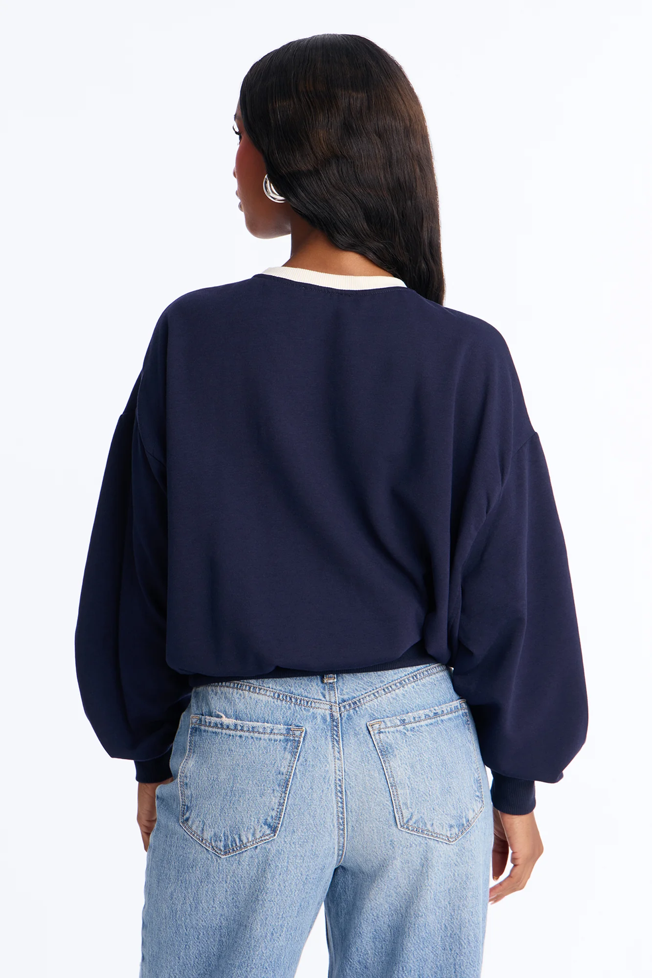 Brooklyn Varsity League Fleece Crew Neck Sweatshirt - Navy - Image 4