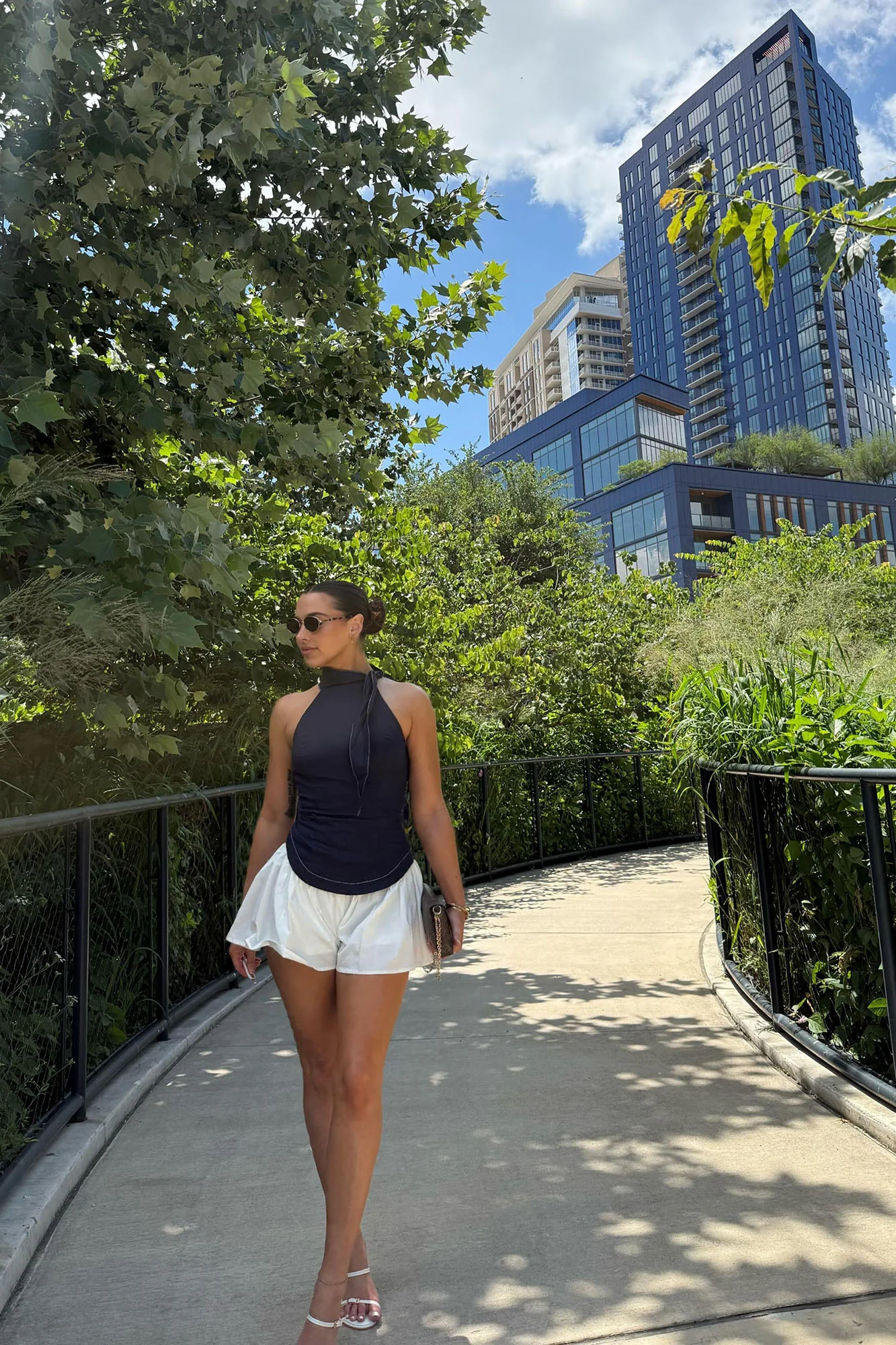 Brunch Date Micro High Neck Romper - Navy - Image 5