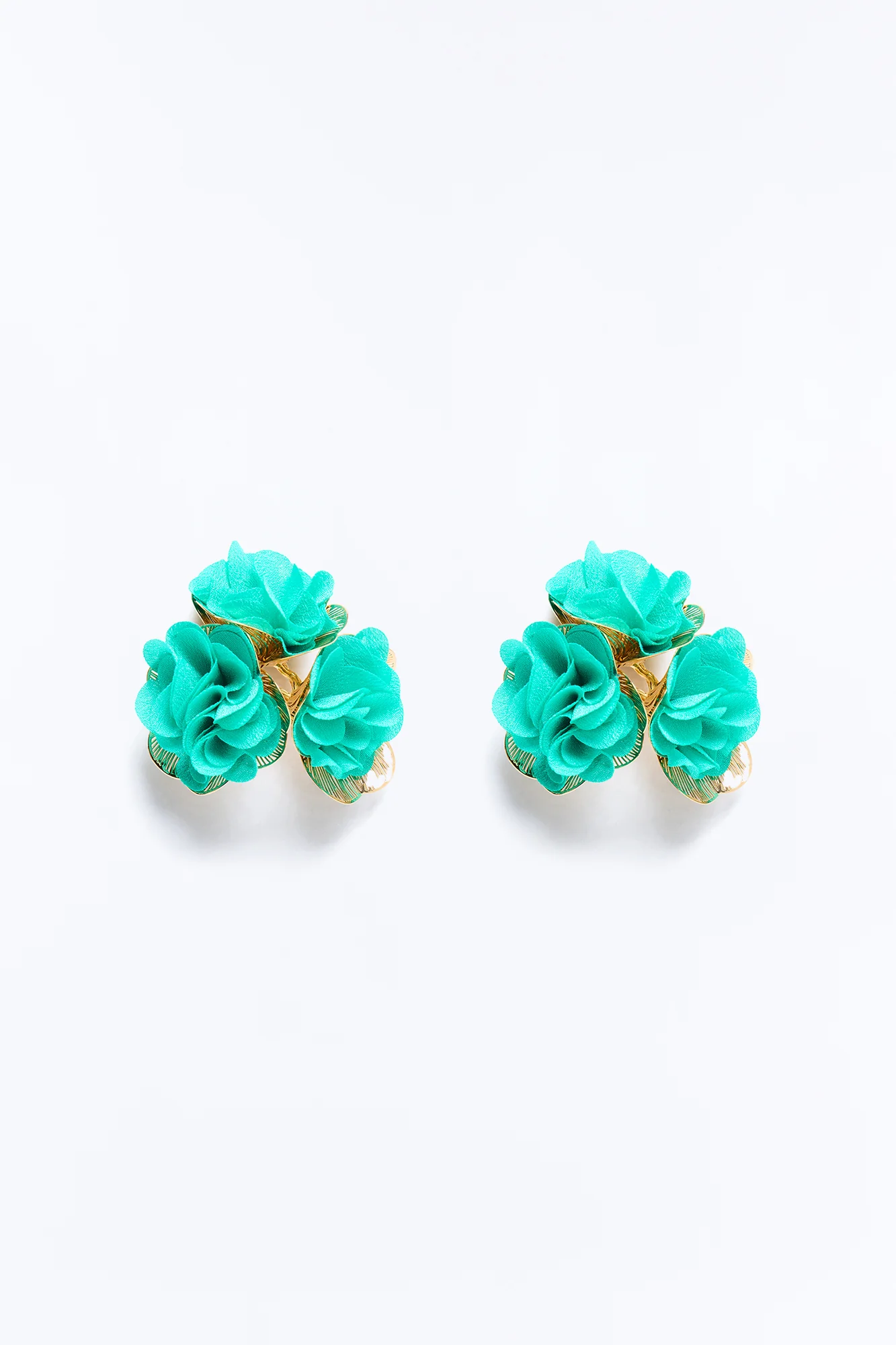 Burst Of Love Floral Earrings - Teal - Image 3